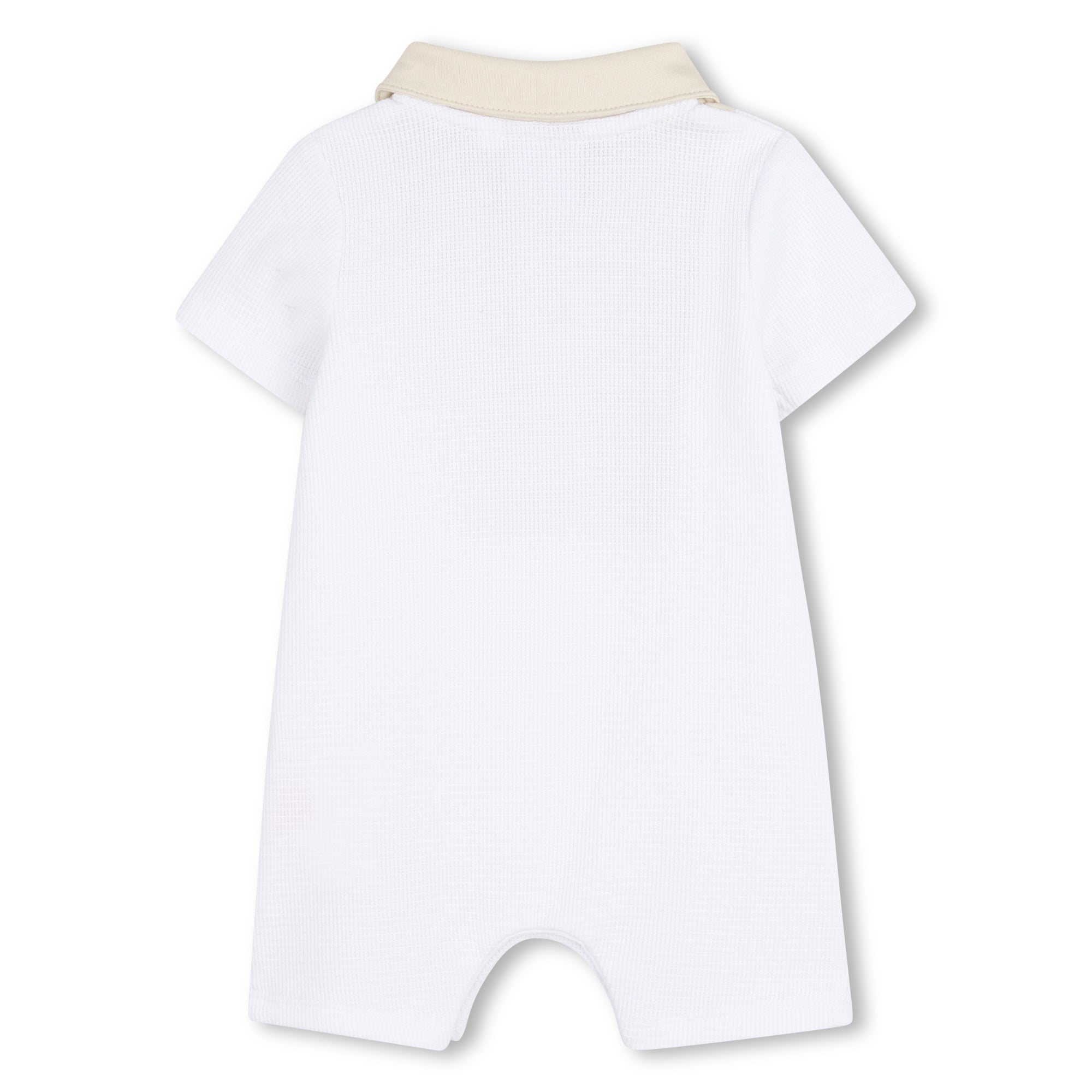 Baby Polo Jumpsuit in White and Beige Hugo Boss