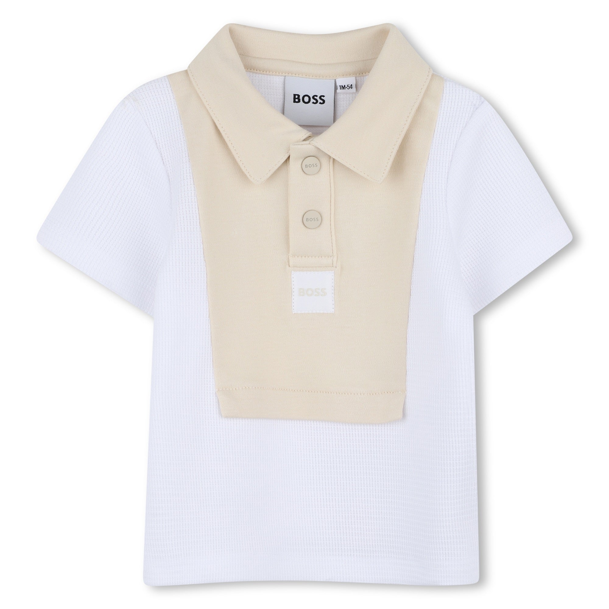 Baby Polo Shirt and Shorts Set in White and Beige Hugo Boss