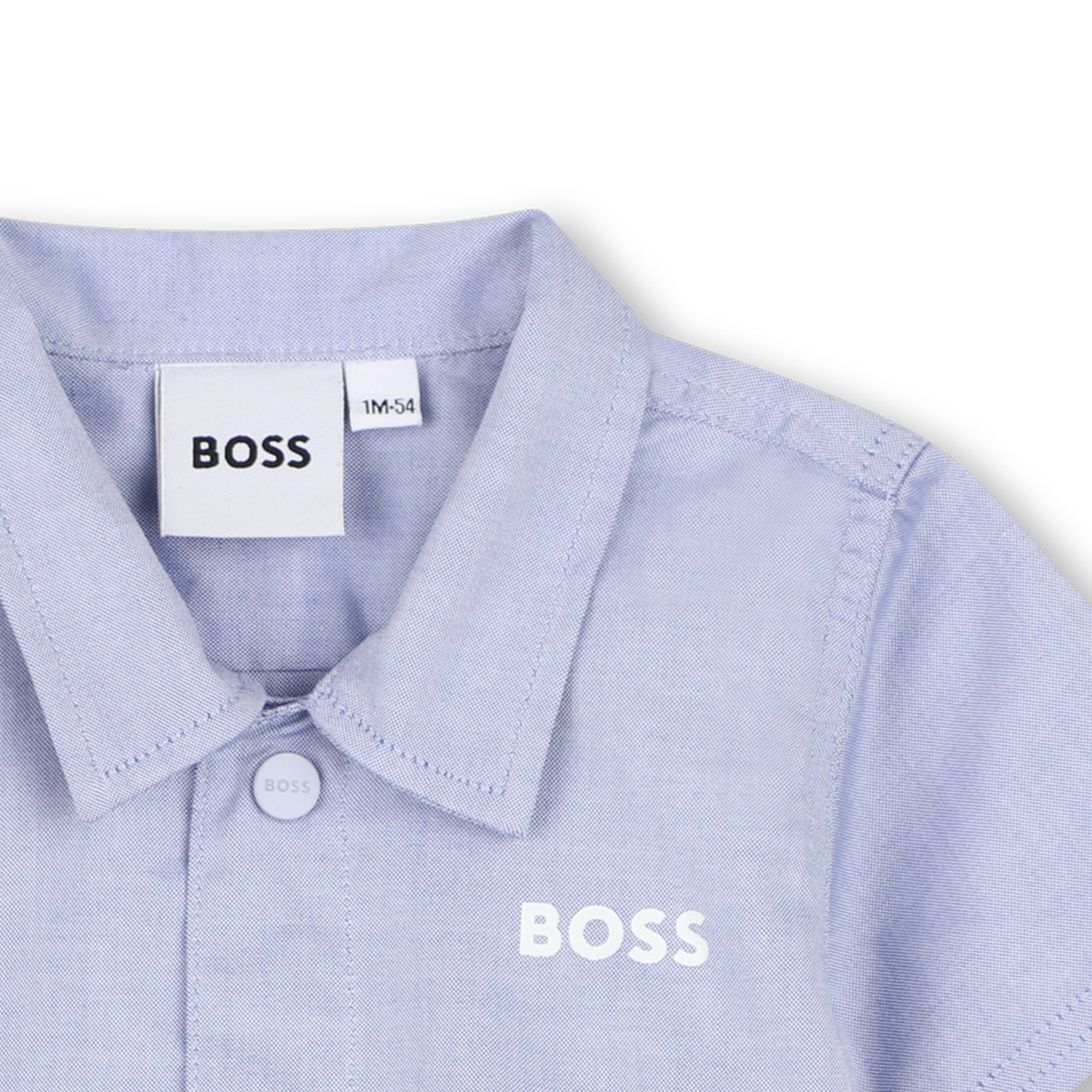 Cotton Shirt and Shorts Set in Oxford Weave Hugo Boss