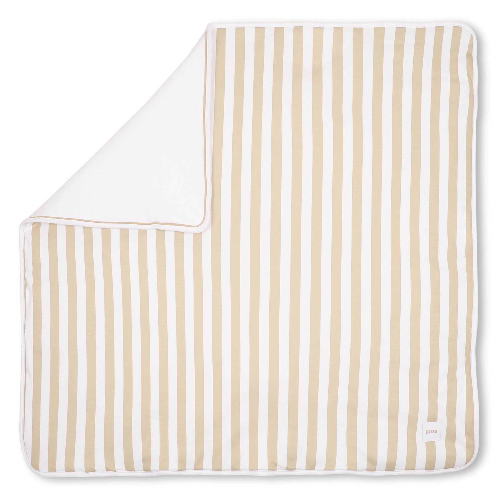 Baby "My First" Bi-Face Striped Blanket in Stone Hugo Boss