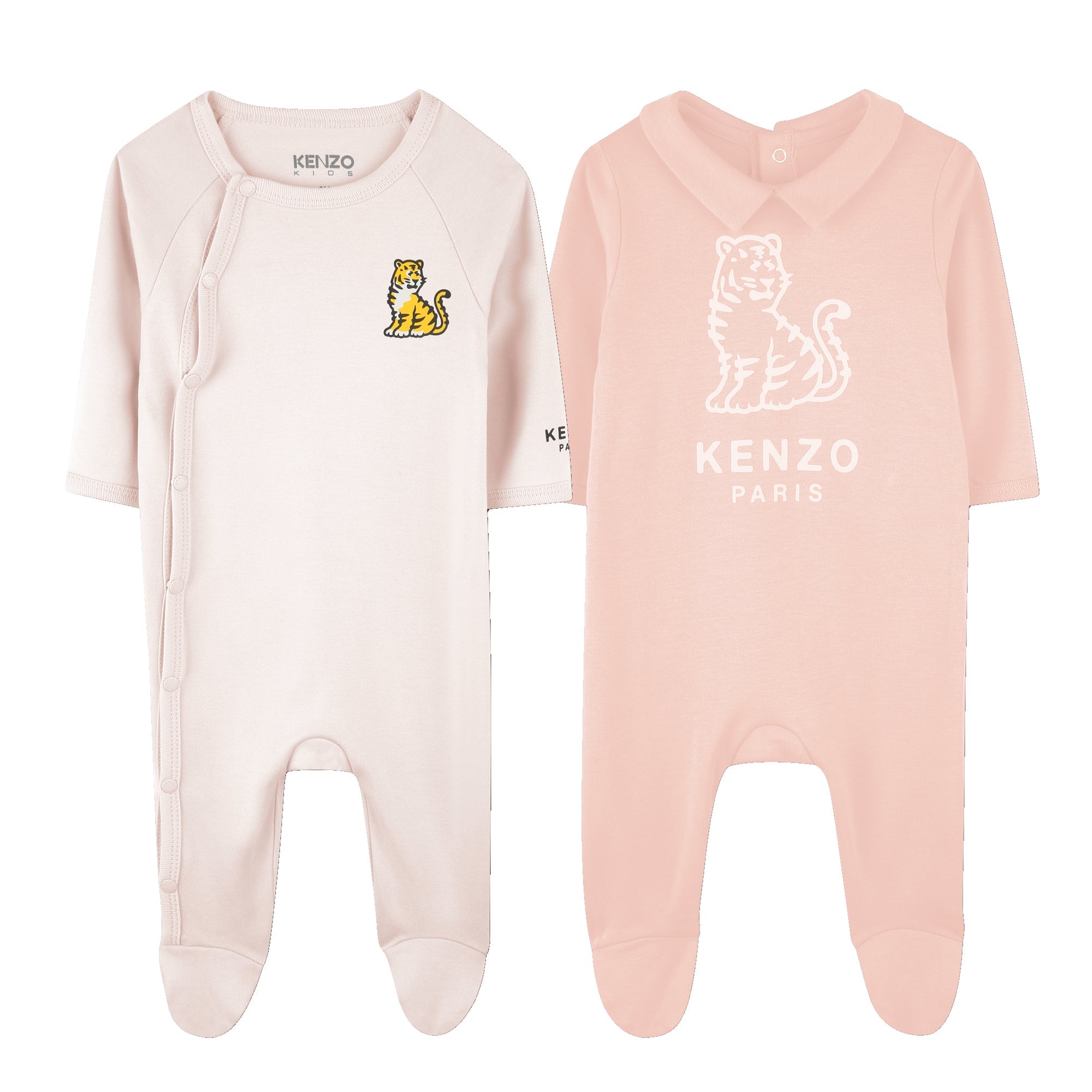 Set of Two Baby Sleepsuits Pink And Blue Set Options Kenzo