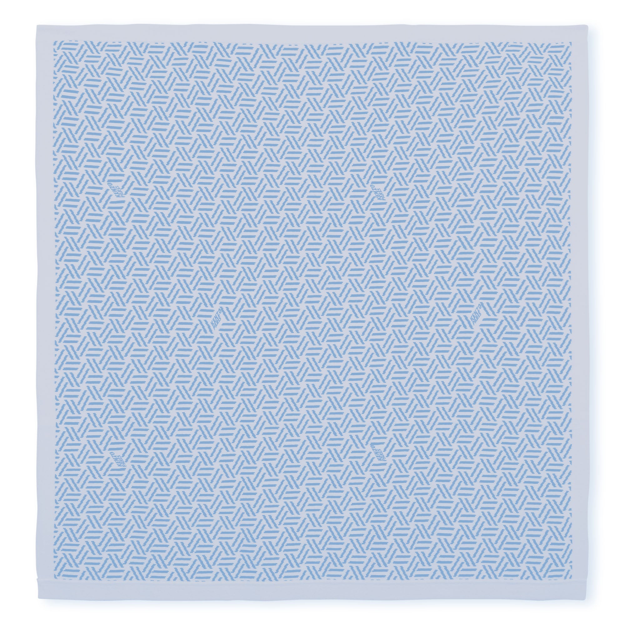 Cotton Baby Blanket with Logo Pattern, Veiled Rose, Sky Blue