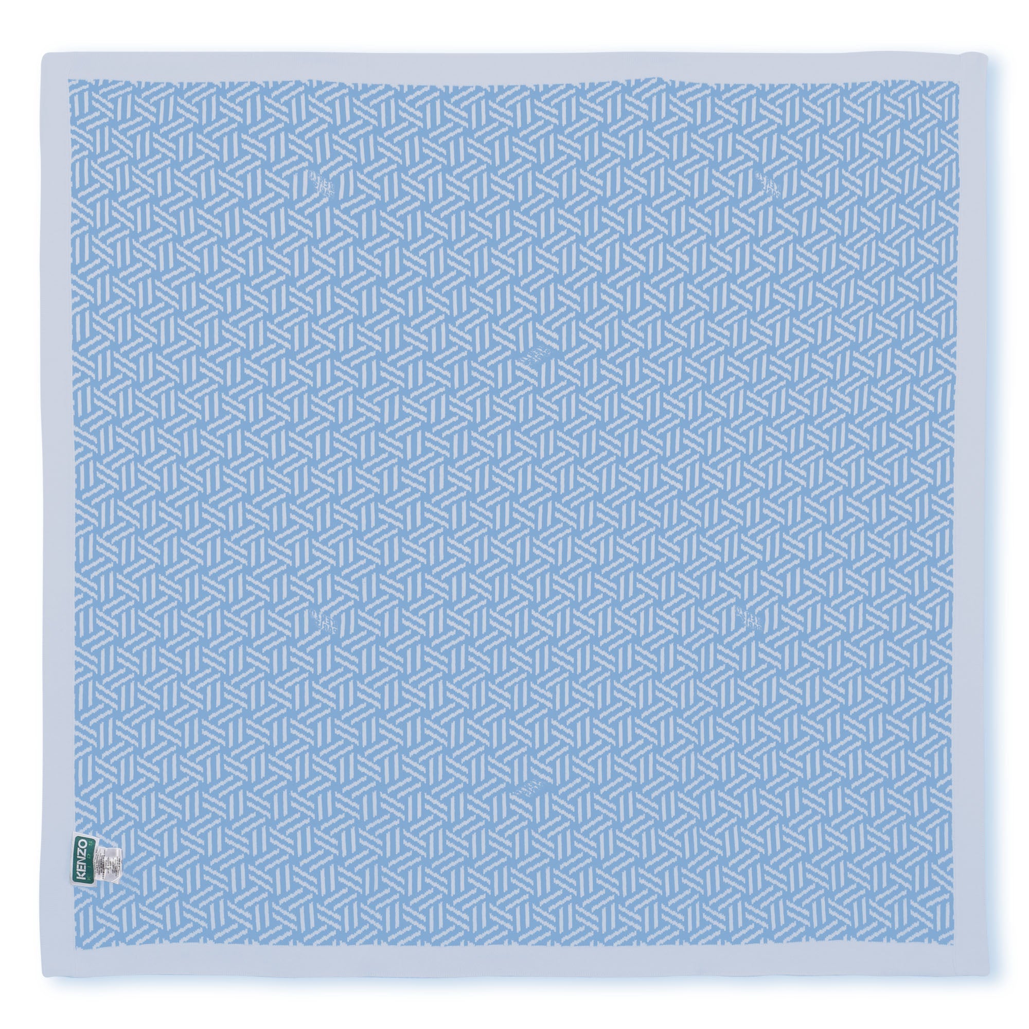 Cotton Baby Blanket with Logo Pattern, Veiled Rose, Sky Blue Kenzo
