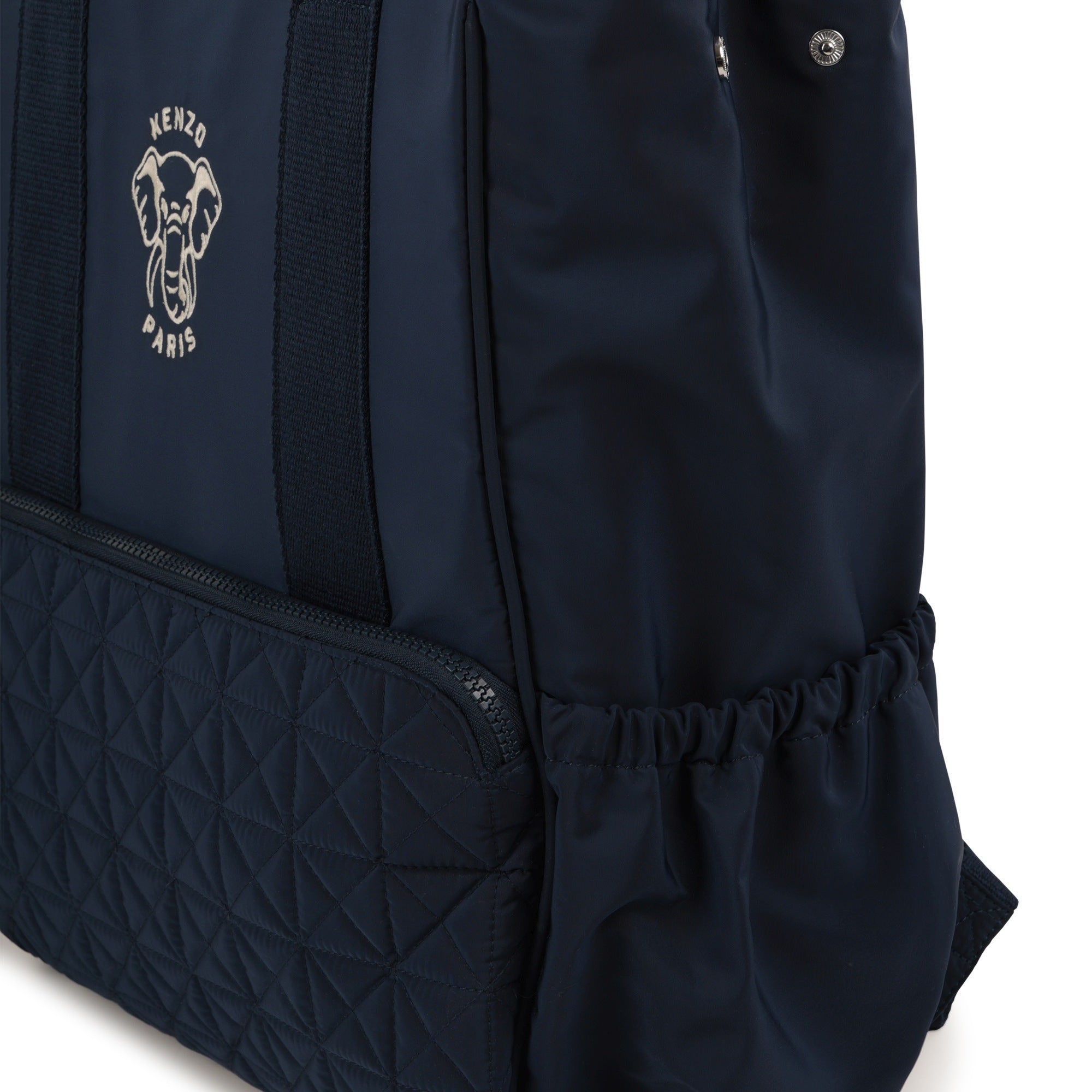 Navy Canvas Changing Bag and Backpack with Embroidered Logo