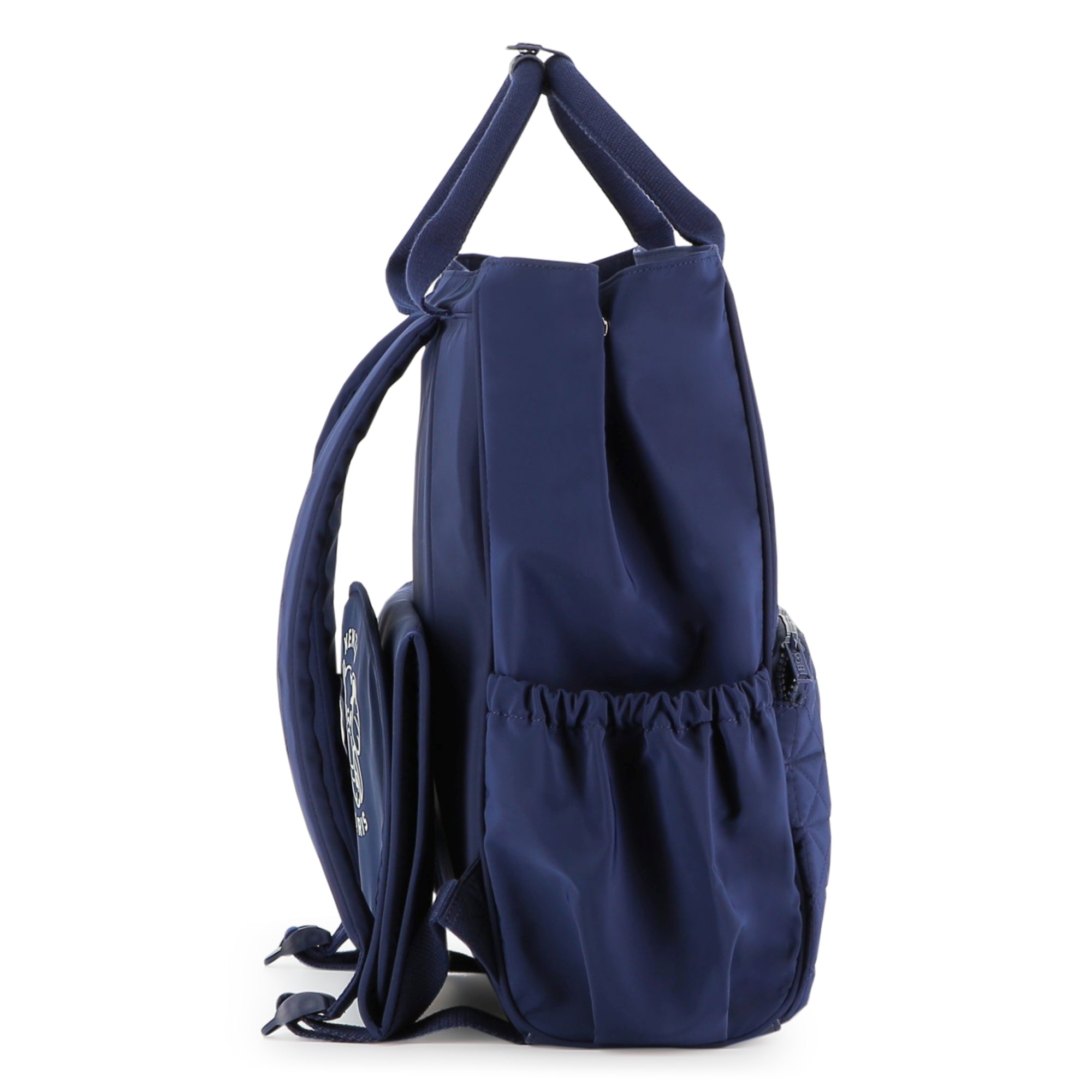 Navy Canvas Changing Bag and Backpack with Embroidered Logo