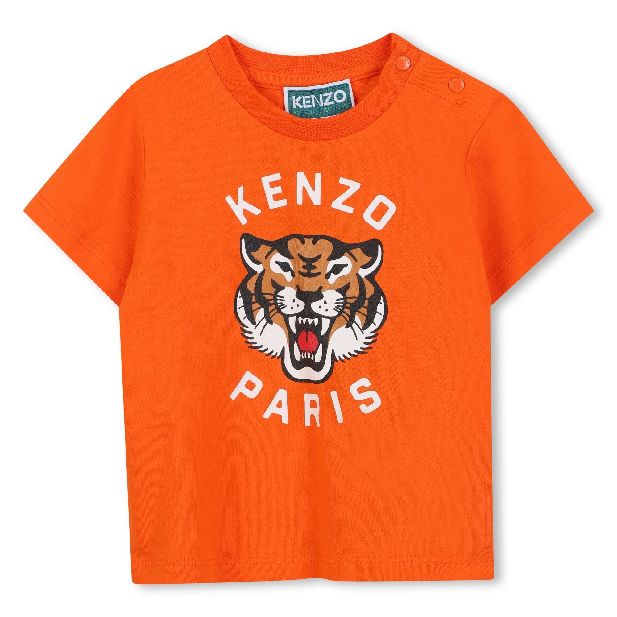 Kids Jersey T-Shirt with Tiger Print Kenzo