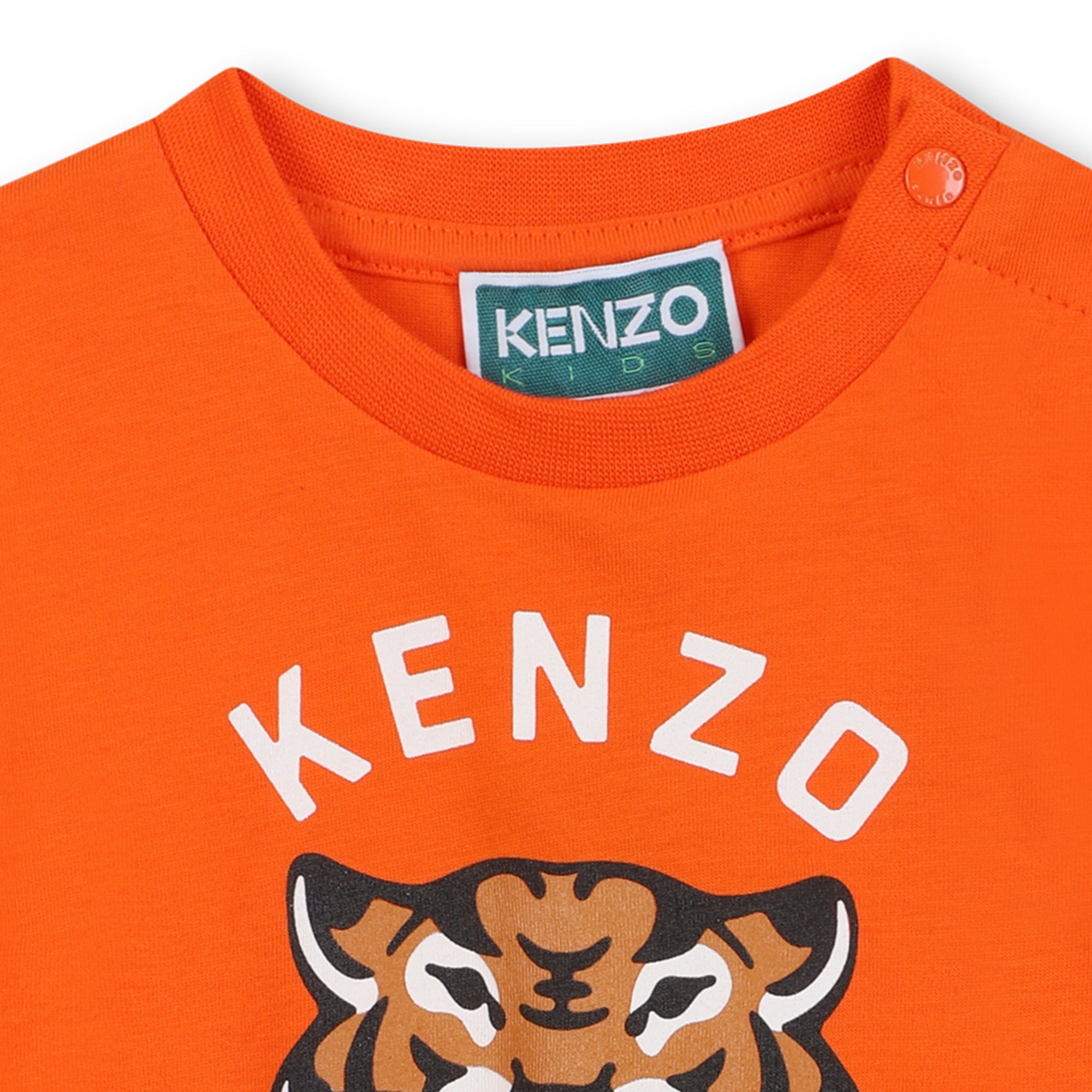 Kids Jersey T-Shirt with Tiger Print Kenzo