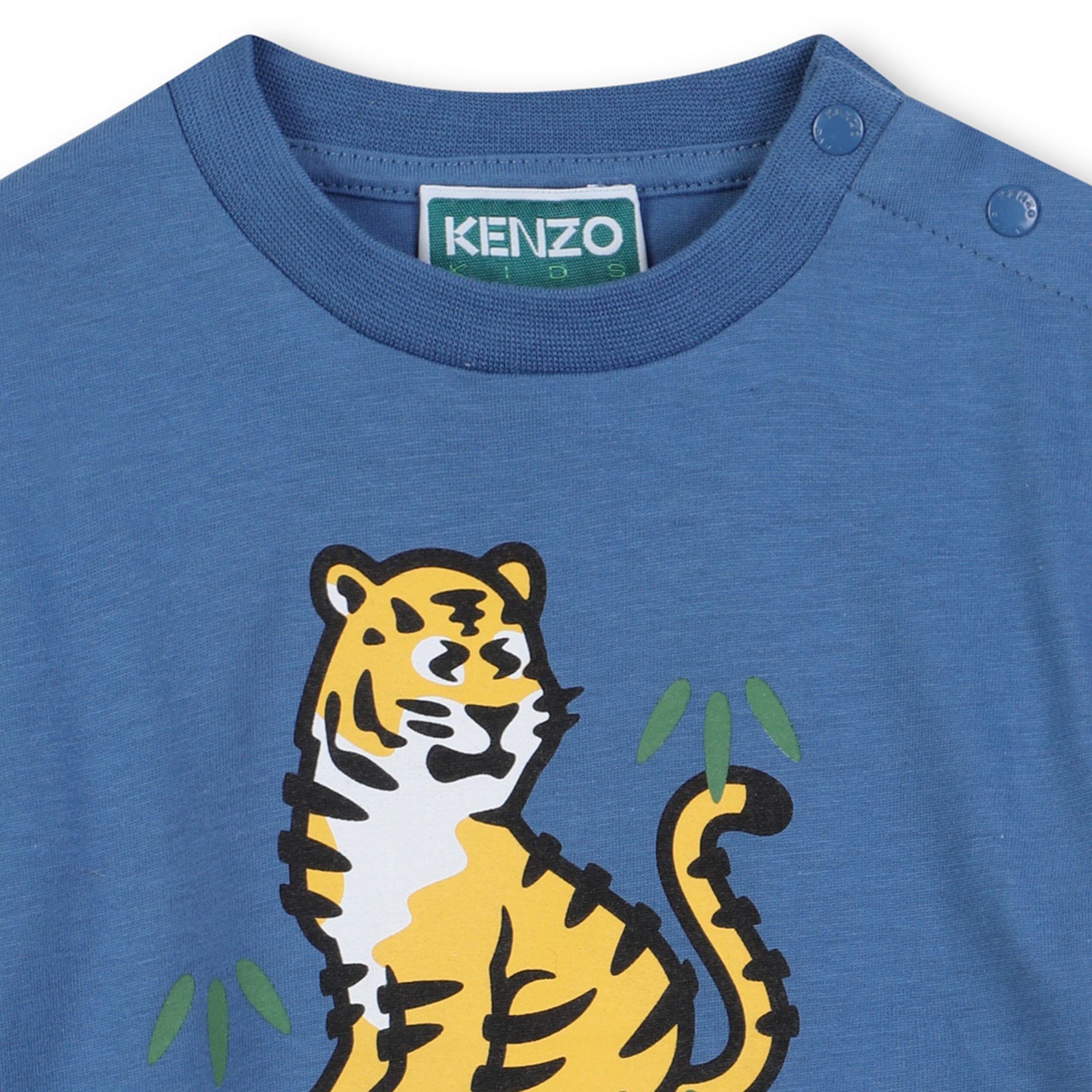 Kids Jersey T-Shirt with Tiger Print Kenzo