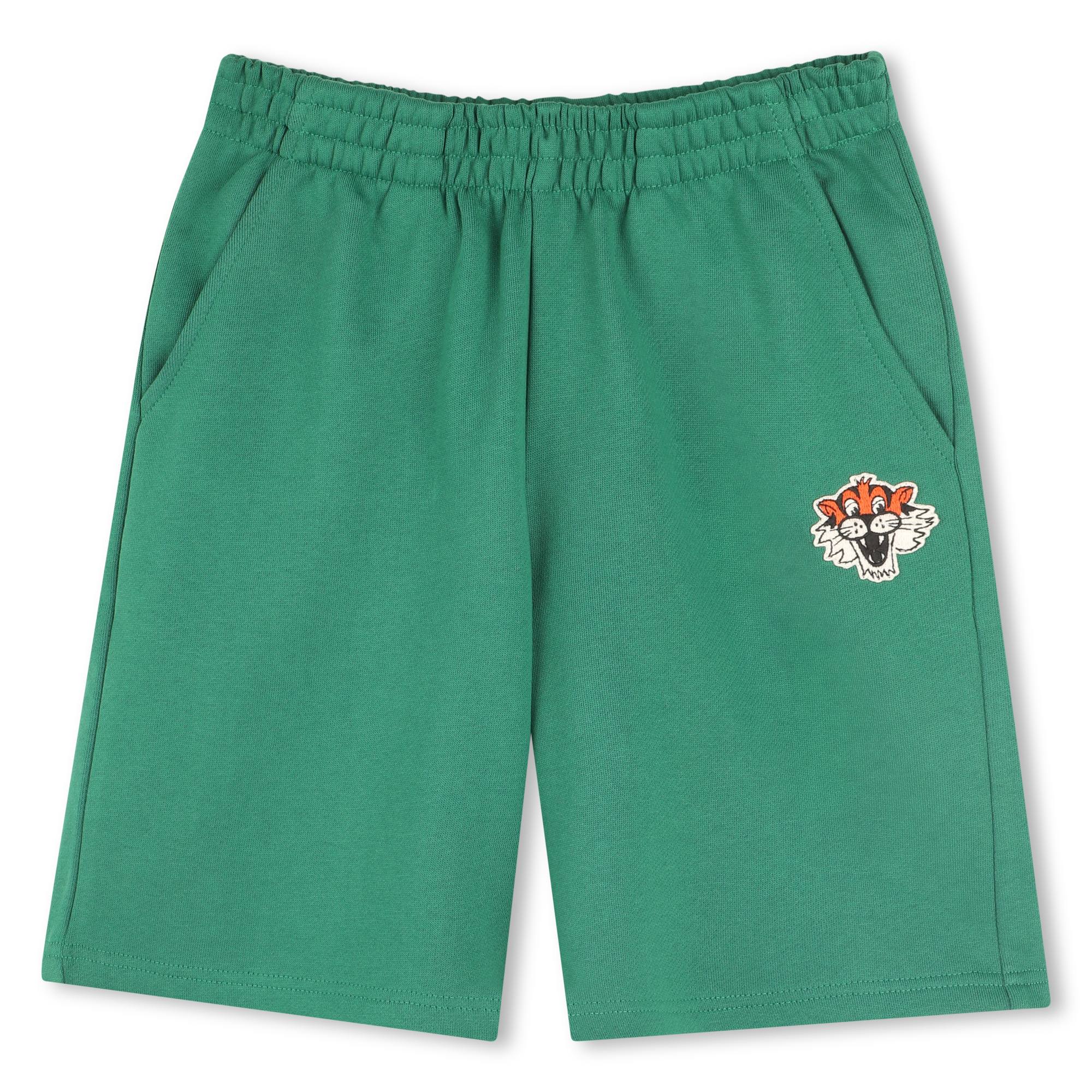 Embroidered Tiger Bermuda Shorts, Green