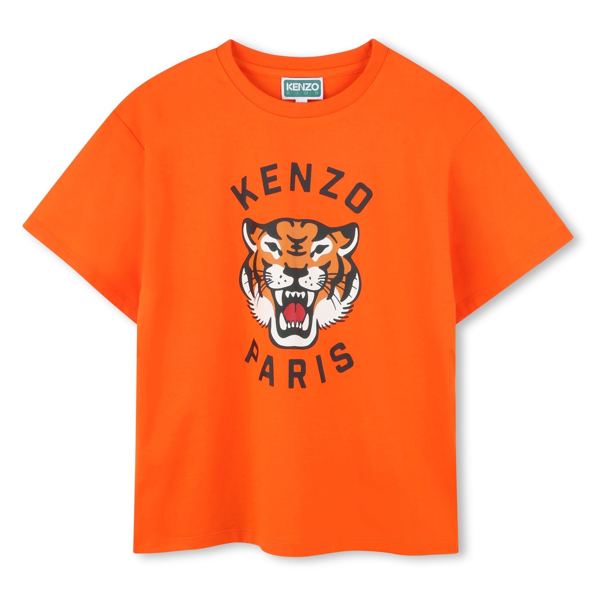 Short Sleeve Tiger Logo T-Shirt, Orange Kenzo