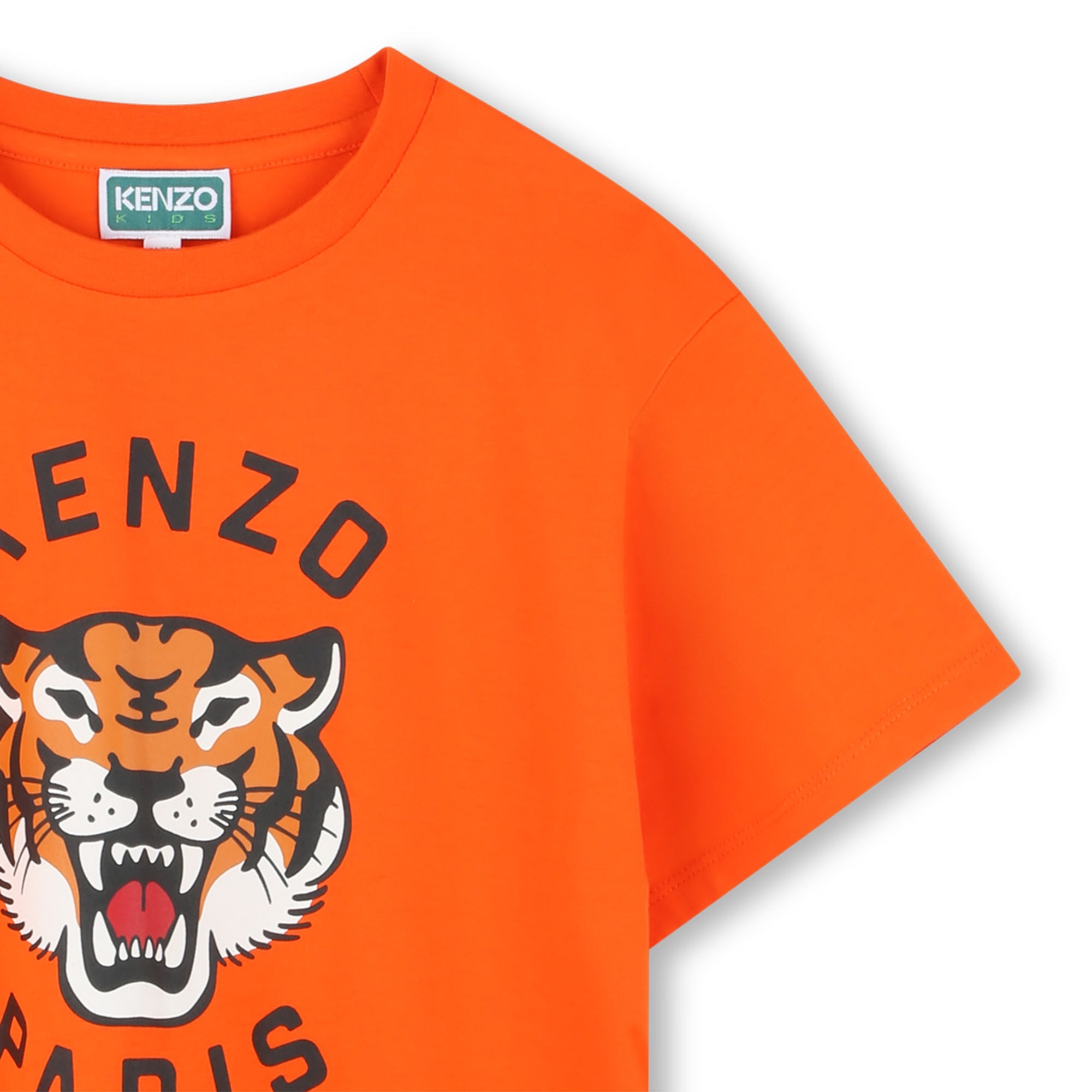 Short Sleeve Tiger Logo T-Shirt, Orange Kenzo