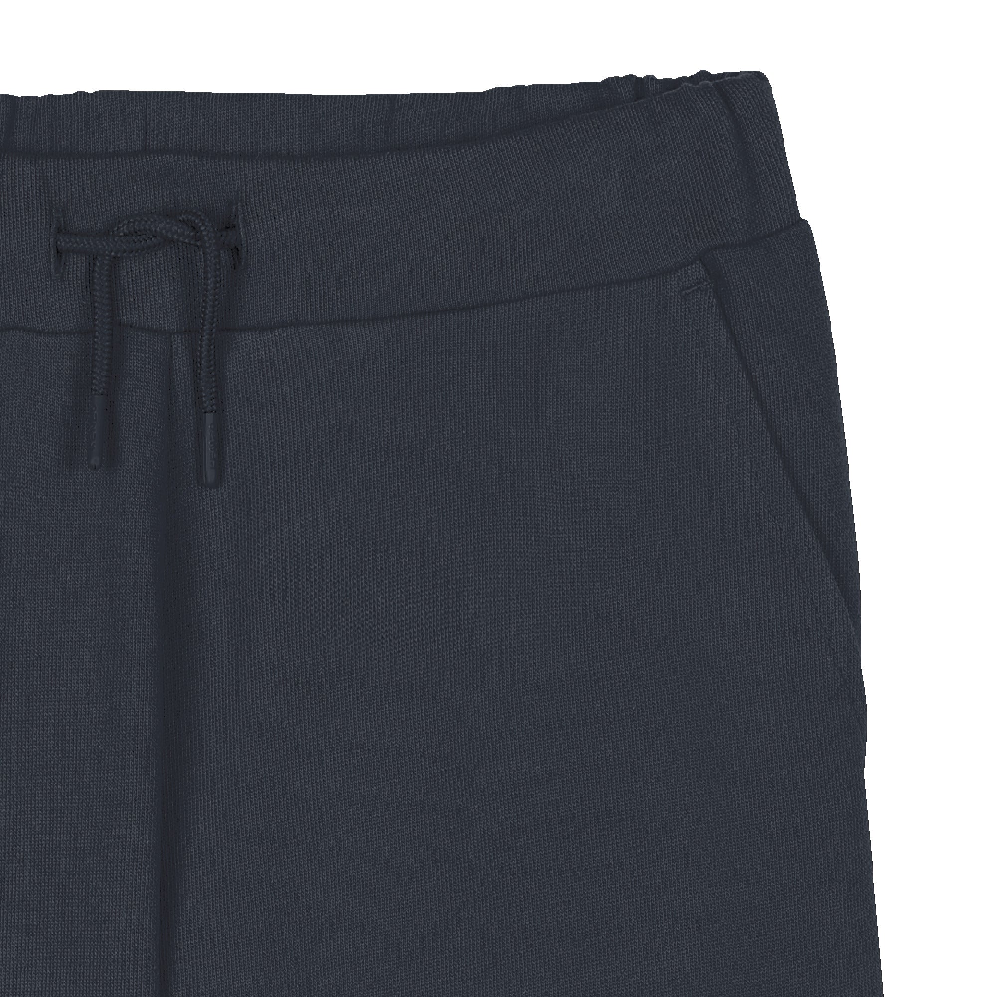 Kids navy cotton Bermuda shorts with drawstring waist and logo print