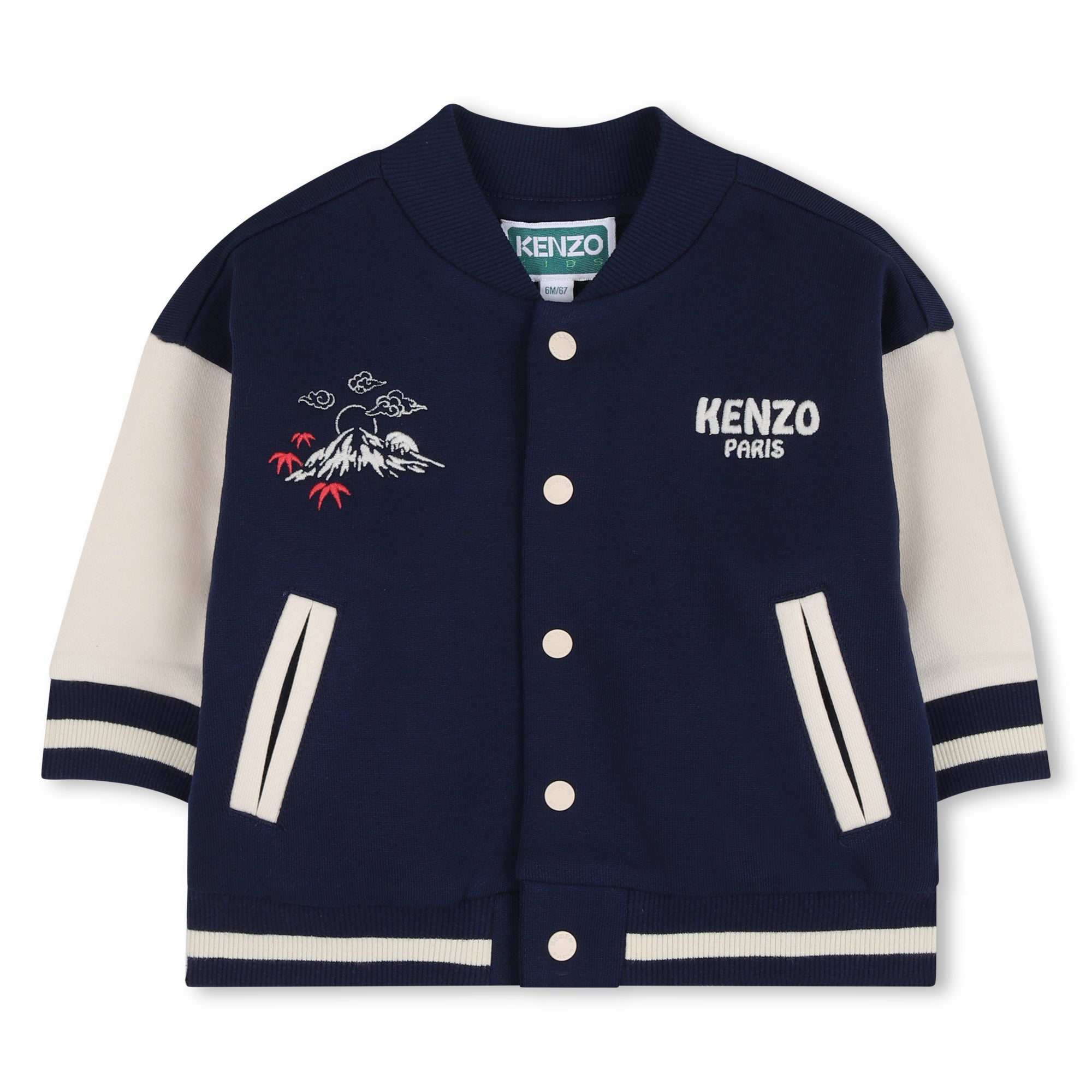 Cardigan & Pants Set in Navy Blue and Off-White Kenzo