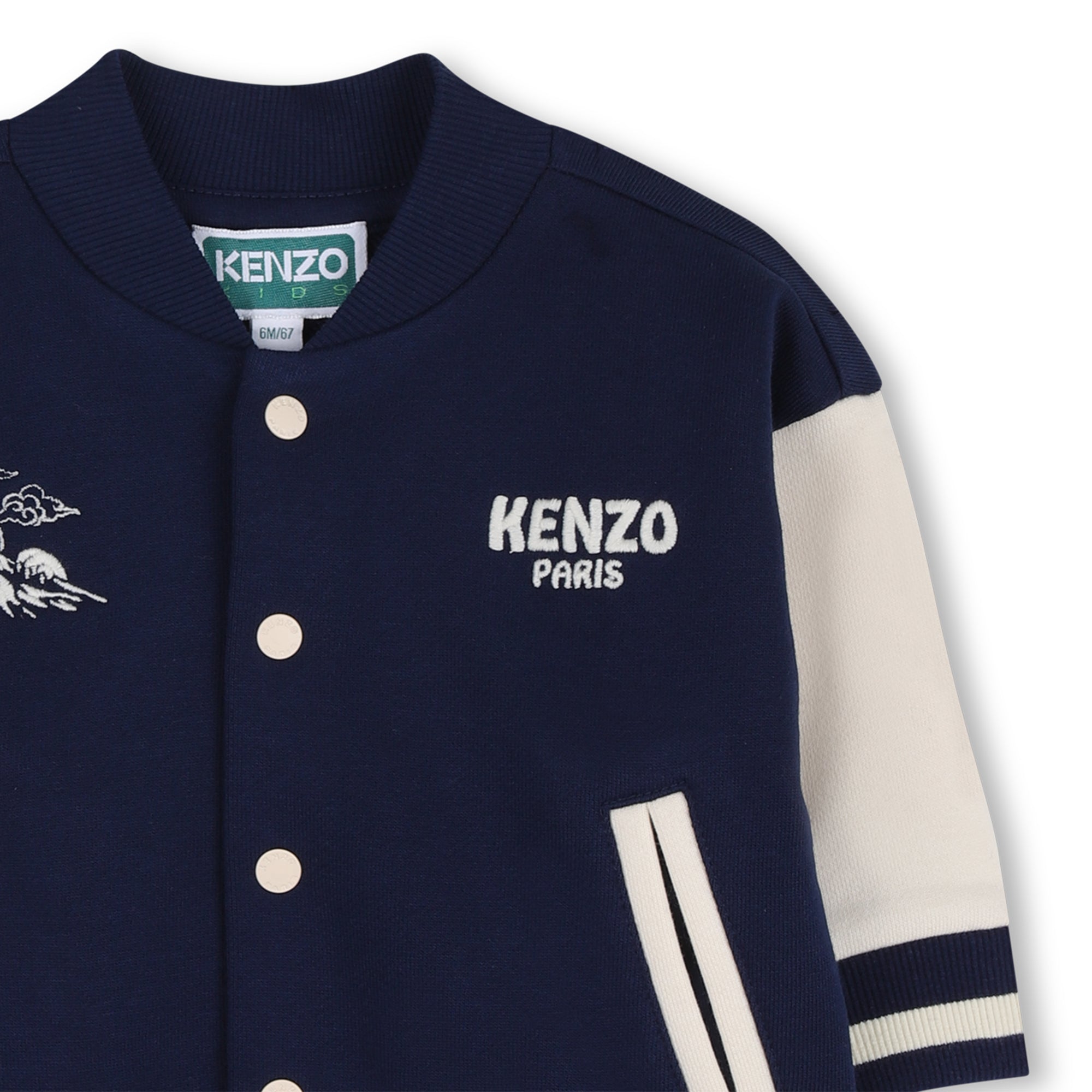 Cardigan & Pants Set in Navy Blue and Off-White Kenzo
