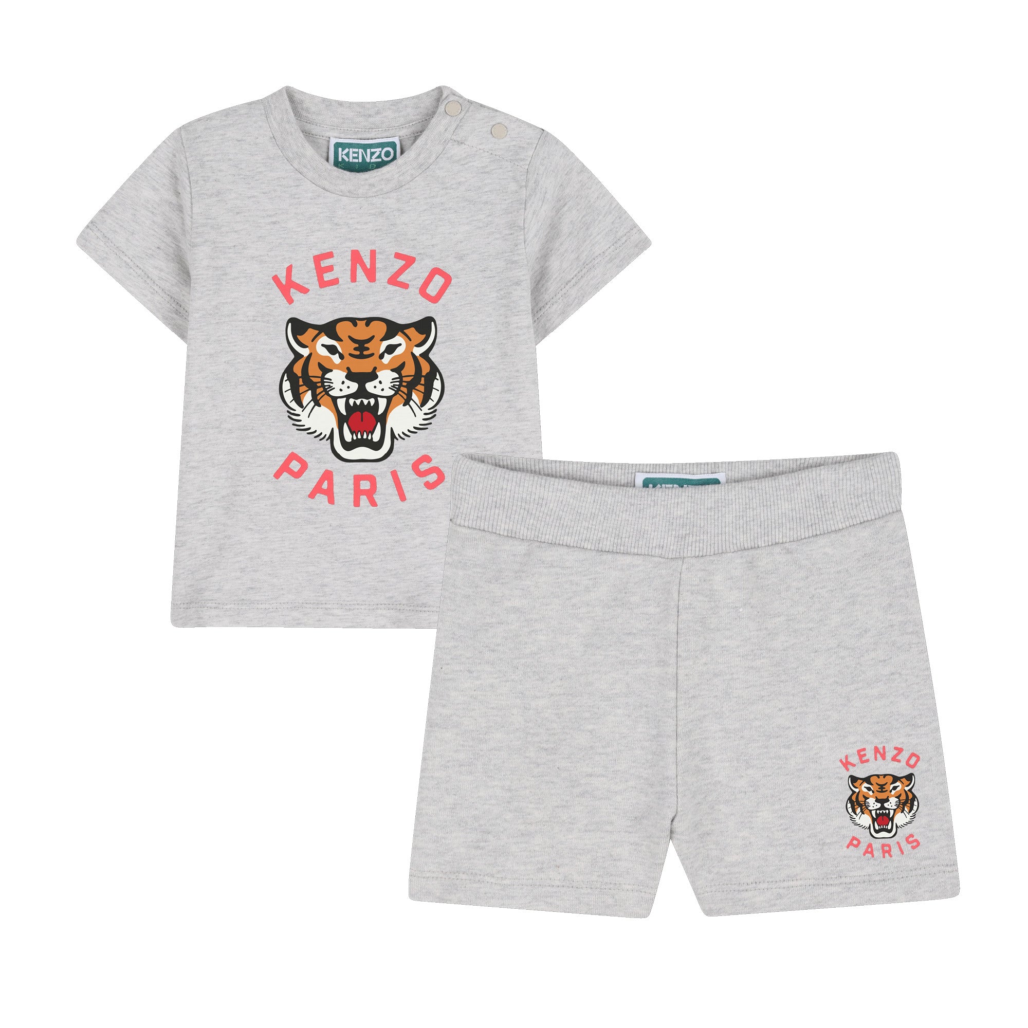 T-Shirt & Bermuda Shorts Set in Heather Grey Kenzo