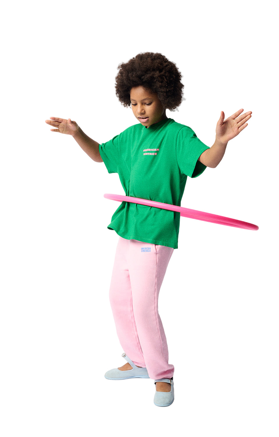 Short Sleeve T-Shirt with Logo Print American Vintage