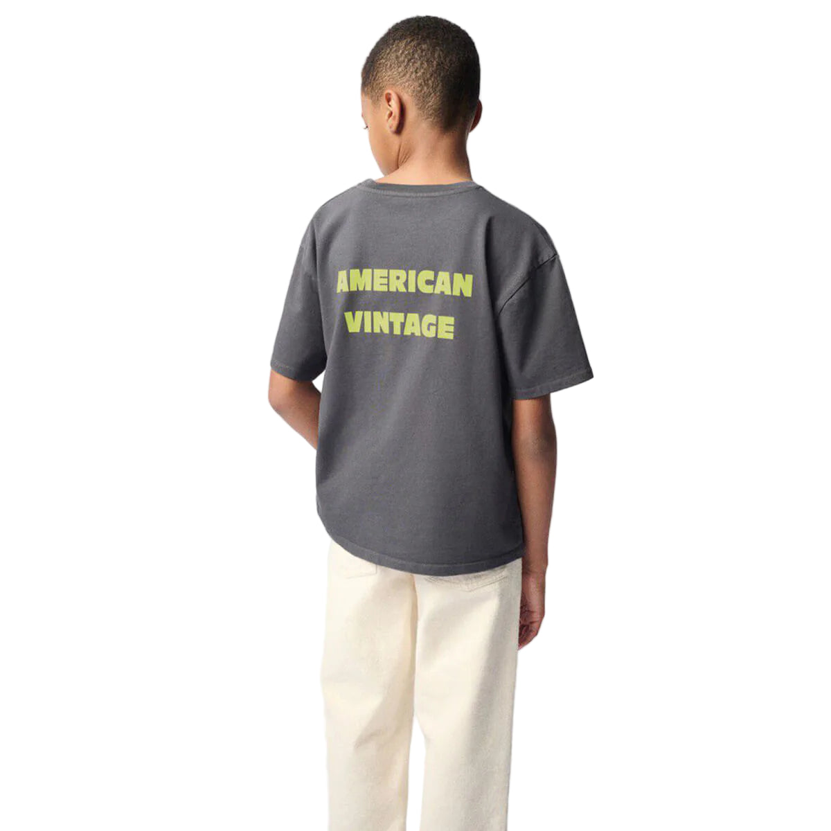 Short Sleeve T-Shirt with Logo Print American Vintage