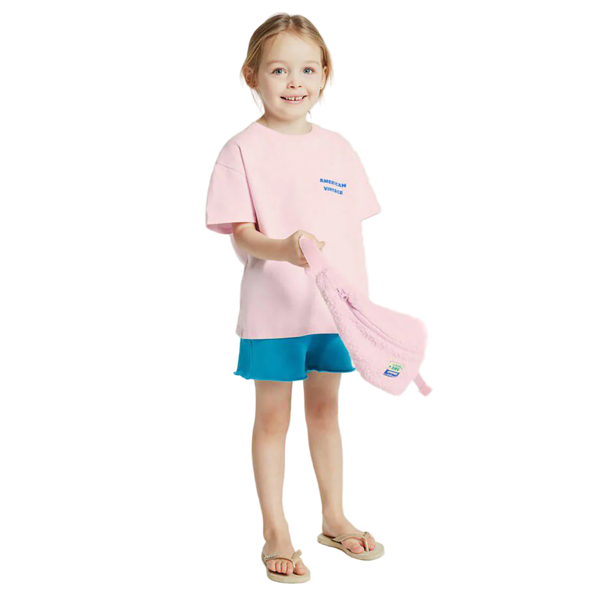 Short Sleeve T-Shirt with Logo Print American Vintage