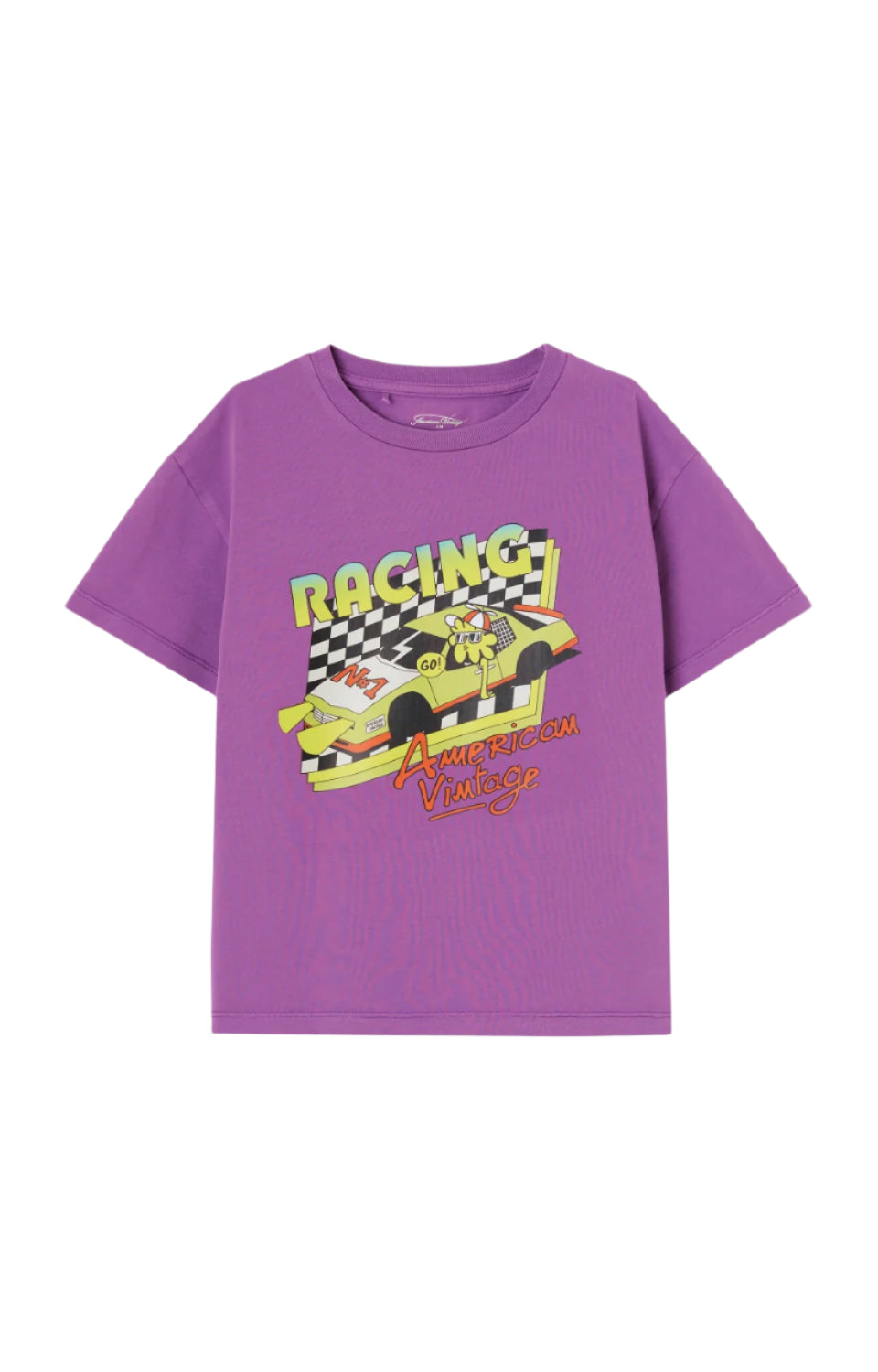 Printed Cotton Crew Neck T-Shirt American Vintage