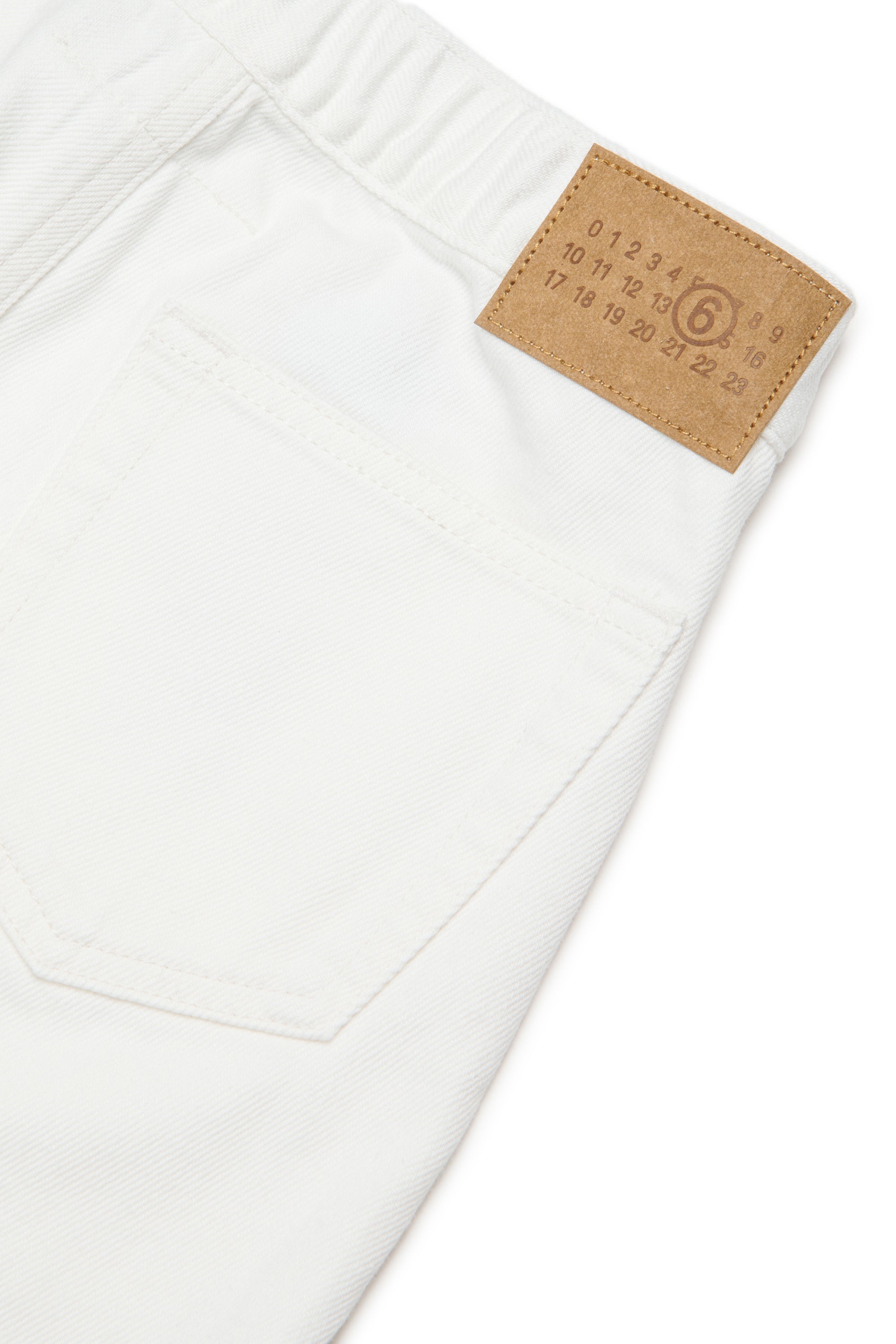 White Wide-Leg Cotton Jeans for Kids Mm6 Kid