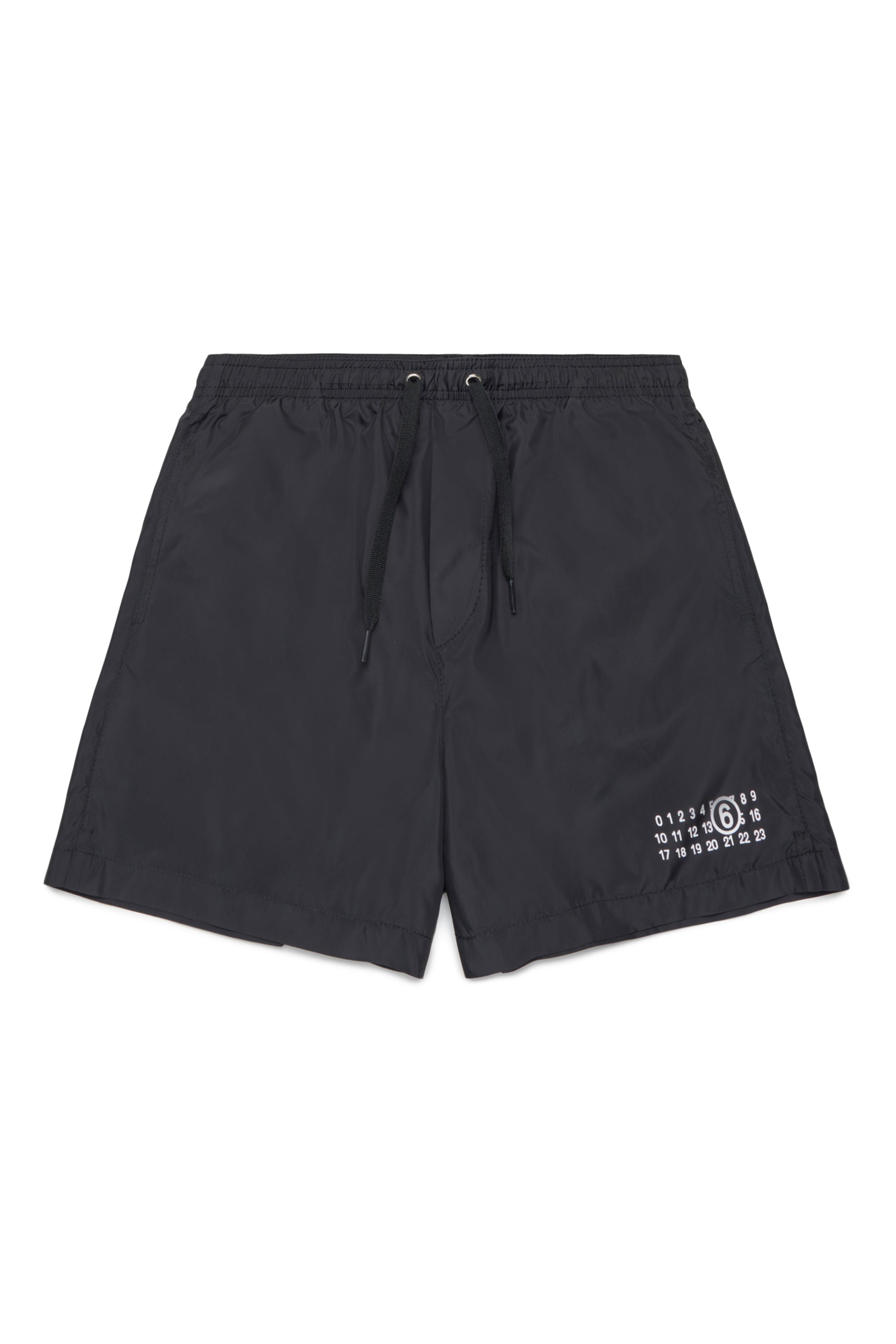 Black Polyester Swim Shorts for Kids Mm6 Kid