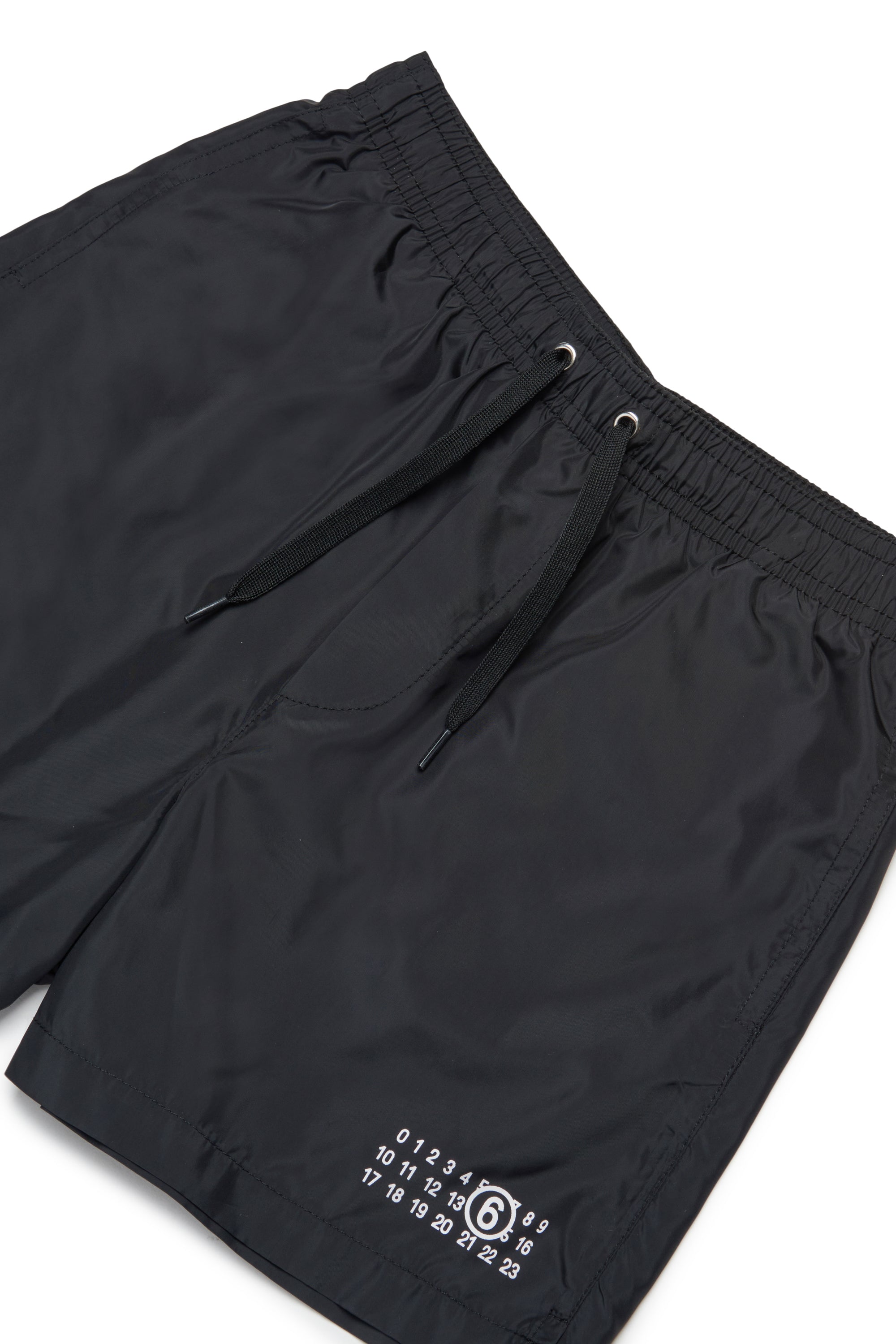 Black Polyester Swim Shorts for Kids Mm6 Kid