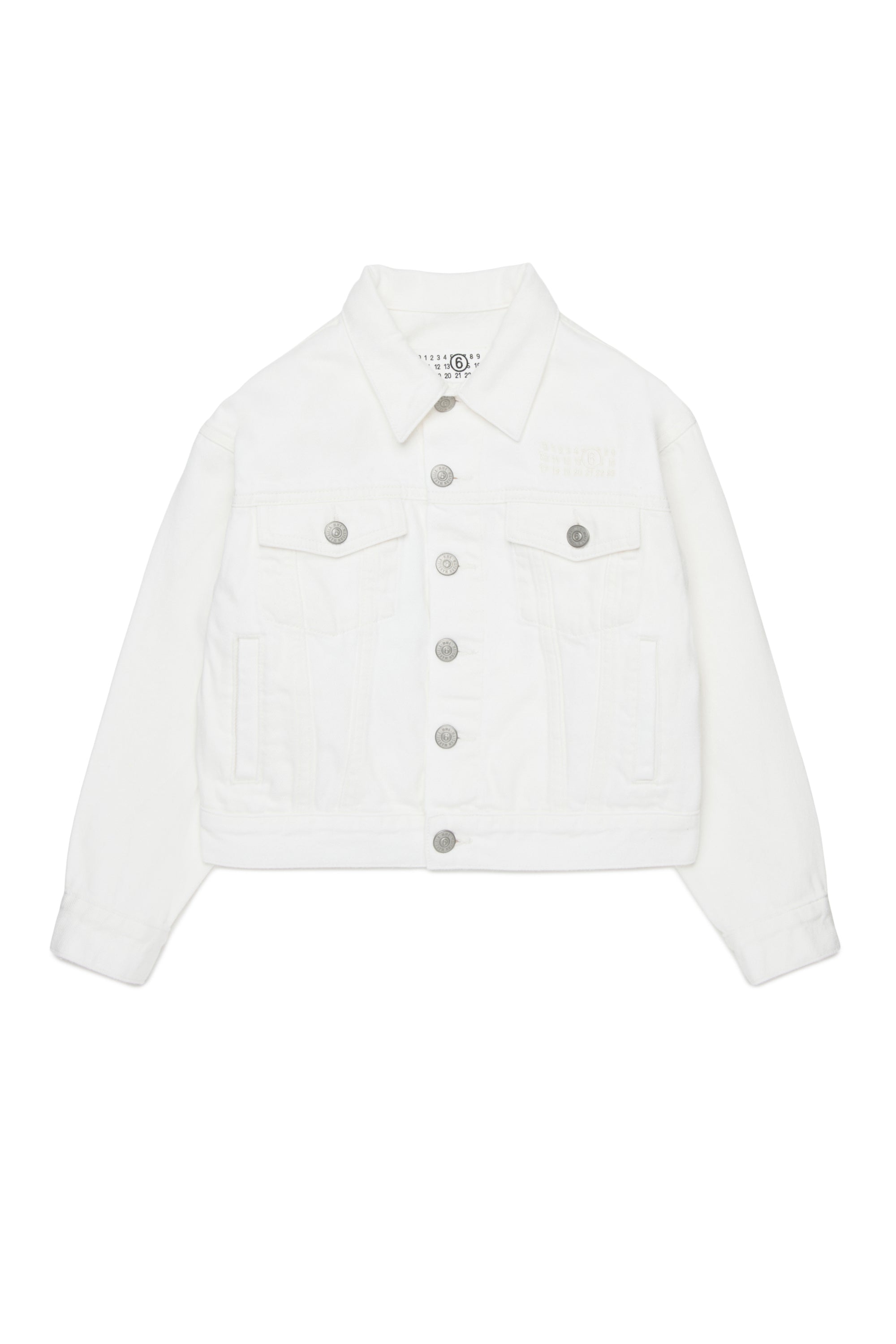 White Cotton Denim Jacket for Kids