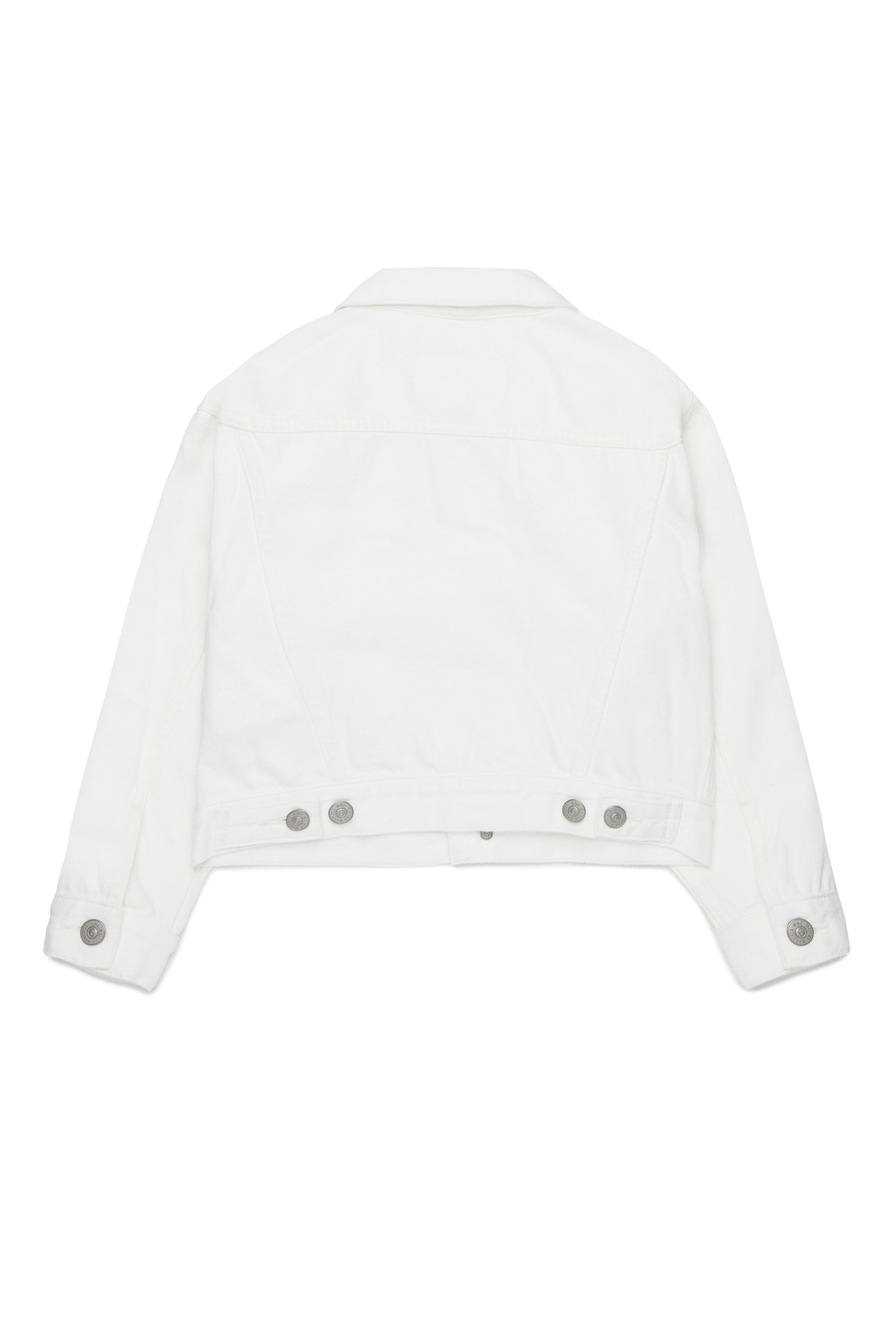 White Cotton Denim Jacket for Kids Mm6 Kid