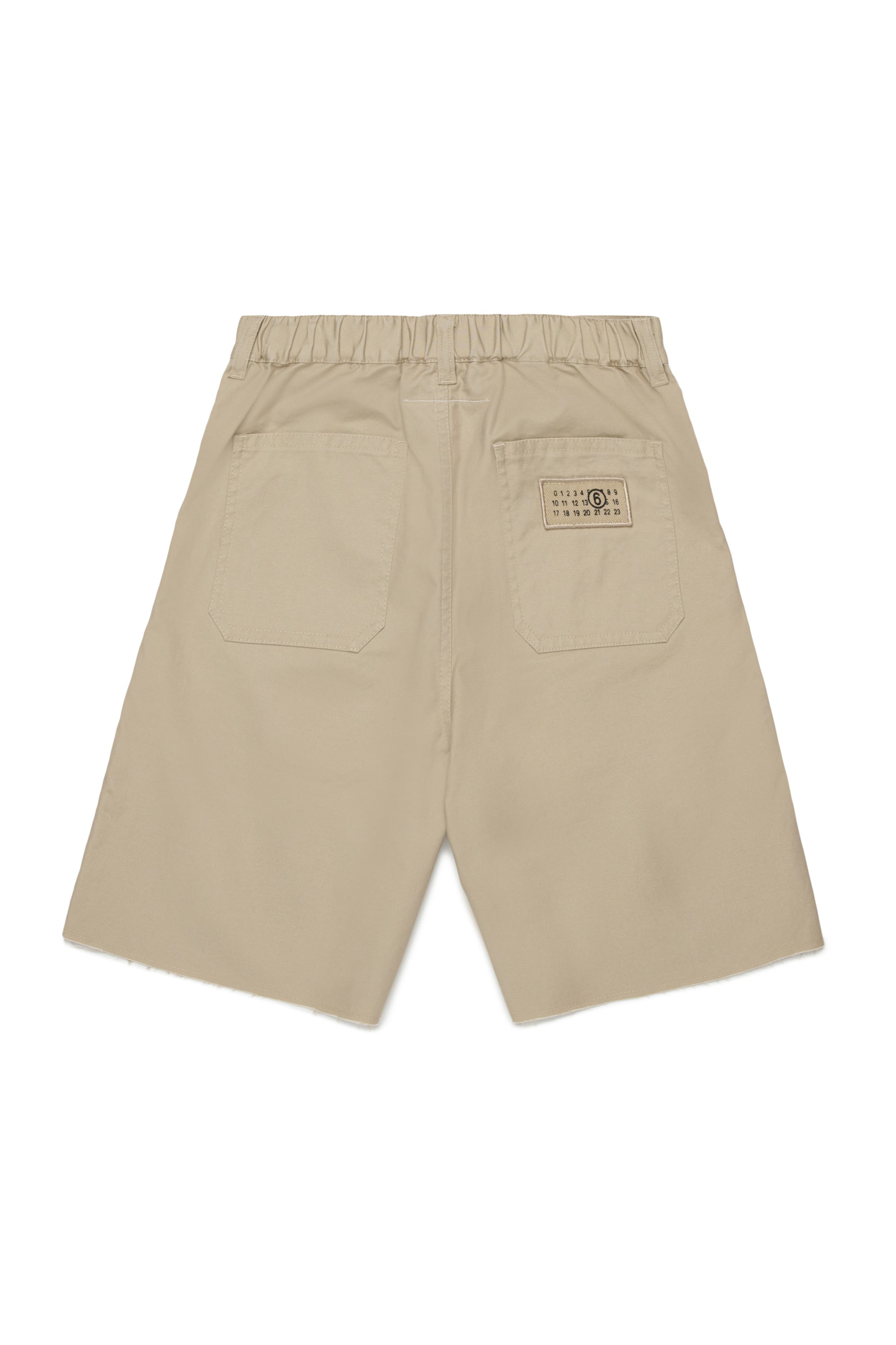 Beige Cotton Utility Shorts for Kids