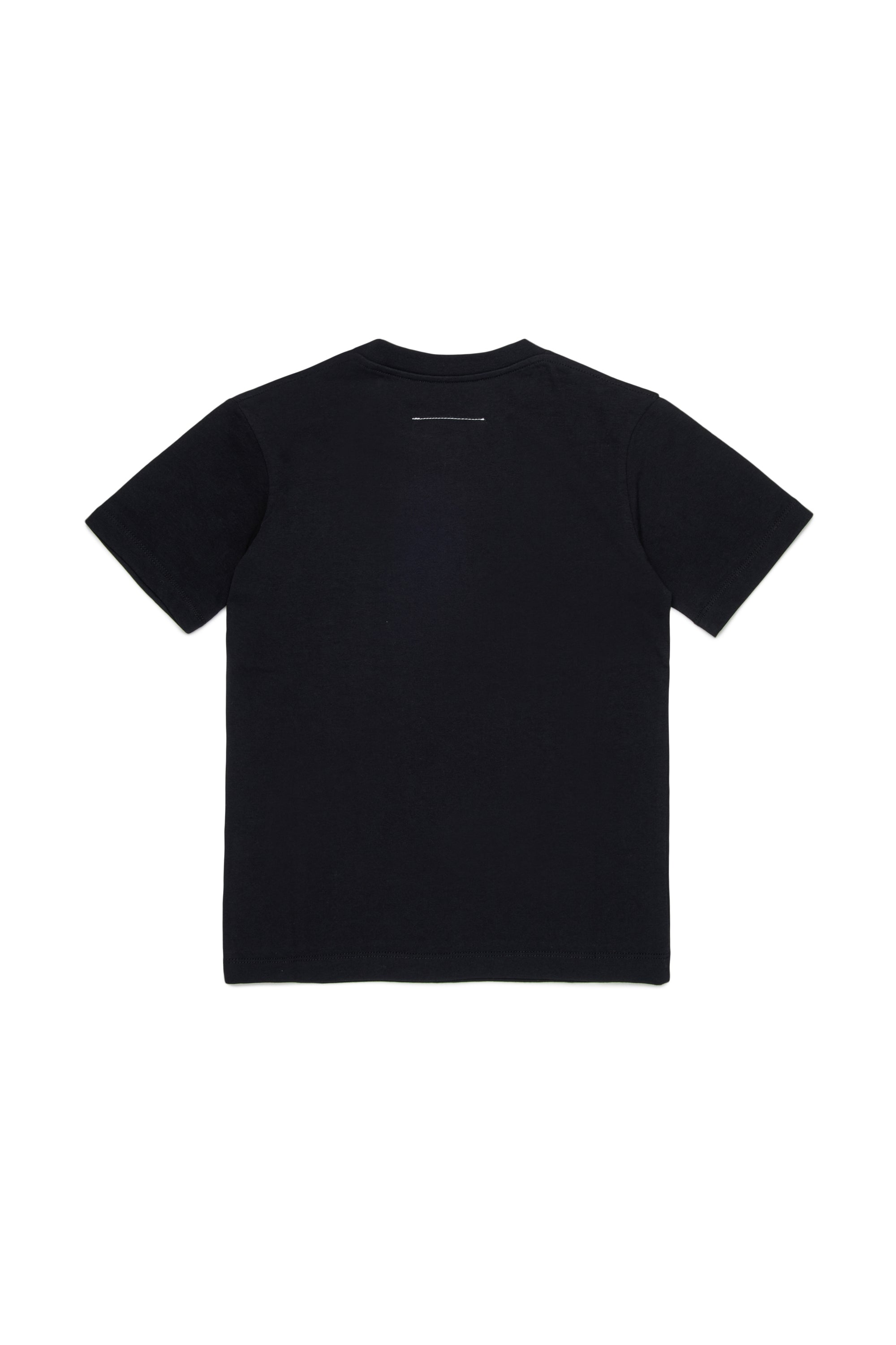 Black Cotton Logo T-Shirt for Kids