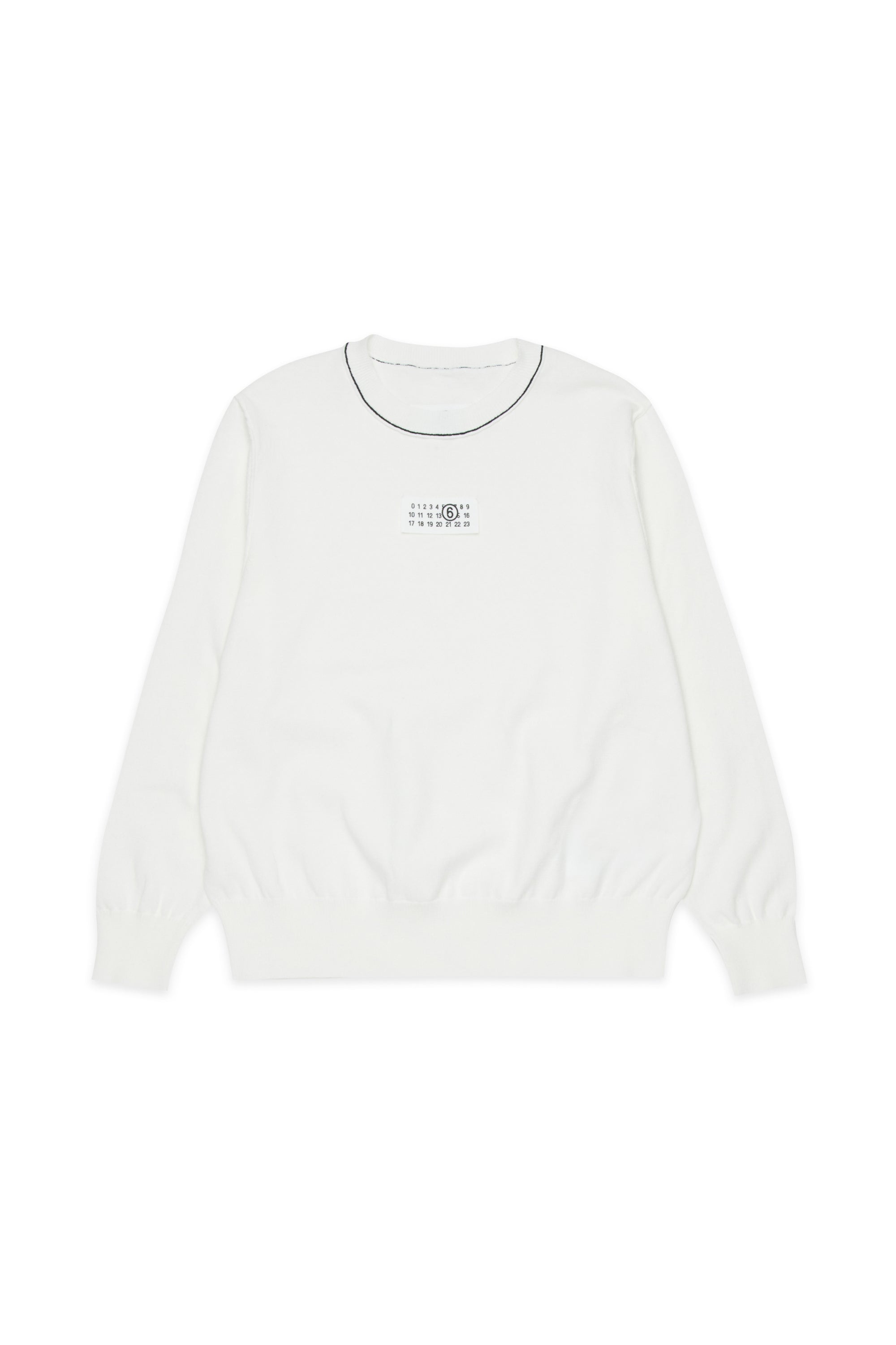 White Cotton Knit Jumper for Kids Mm6 Kid