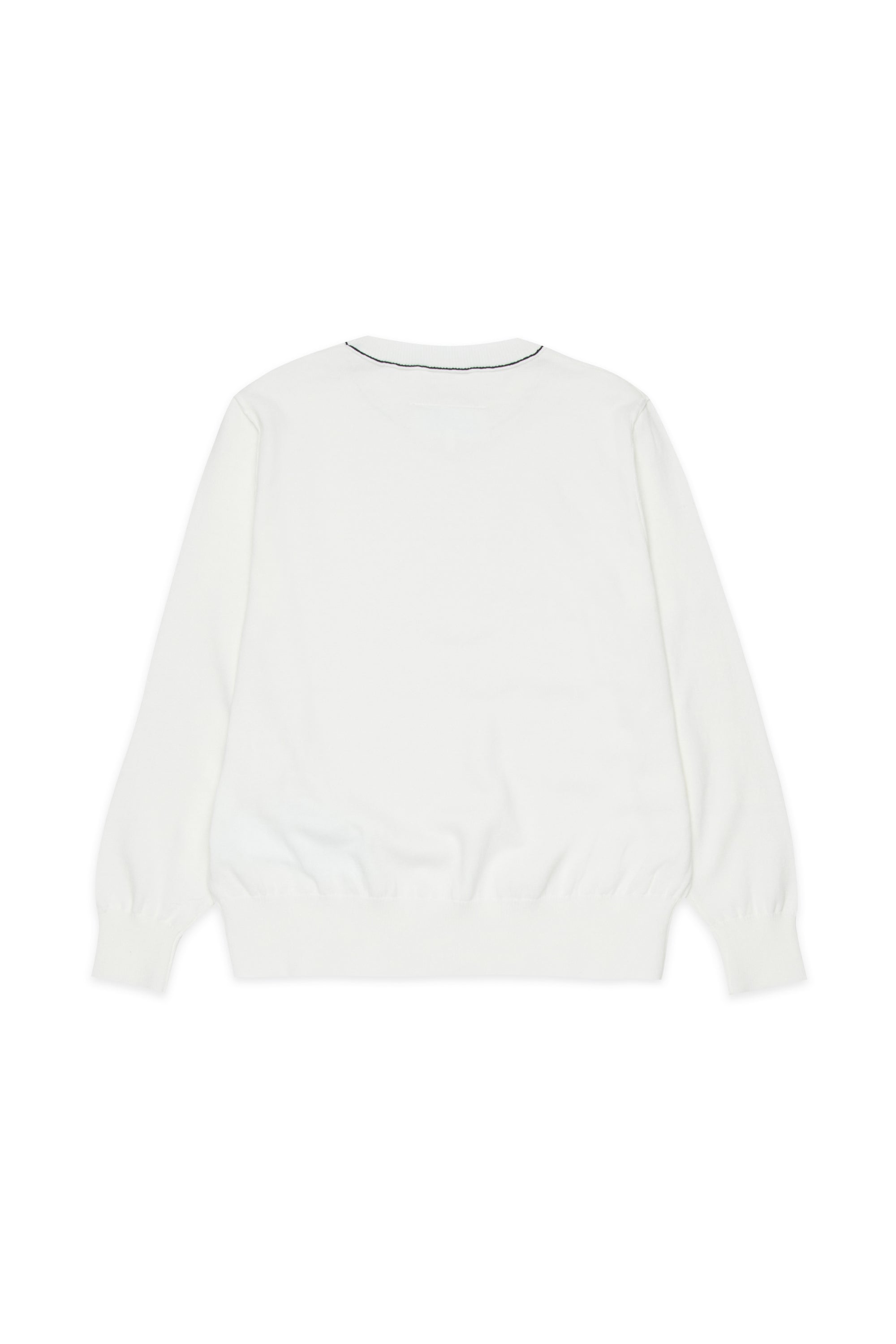 White Cotton Knit Jumper for Kids Mm6 Kid