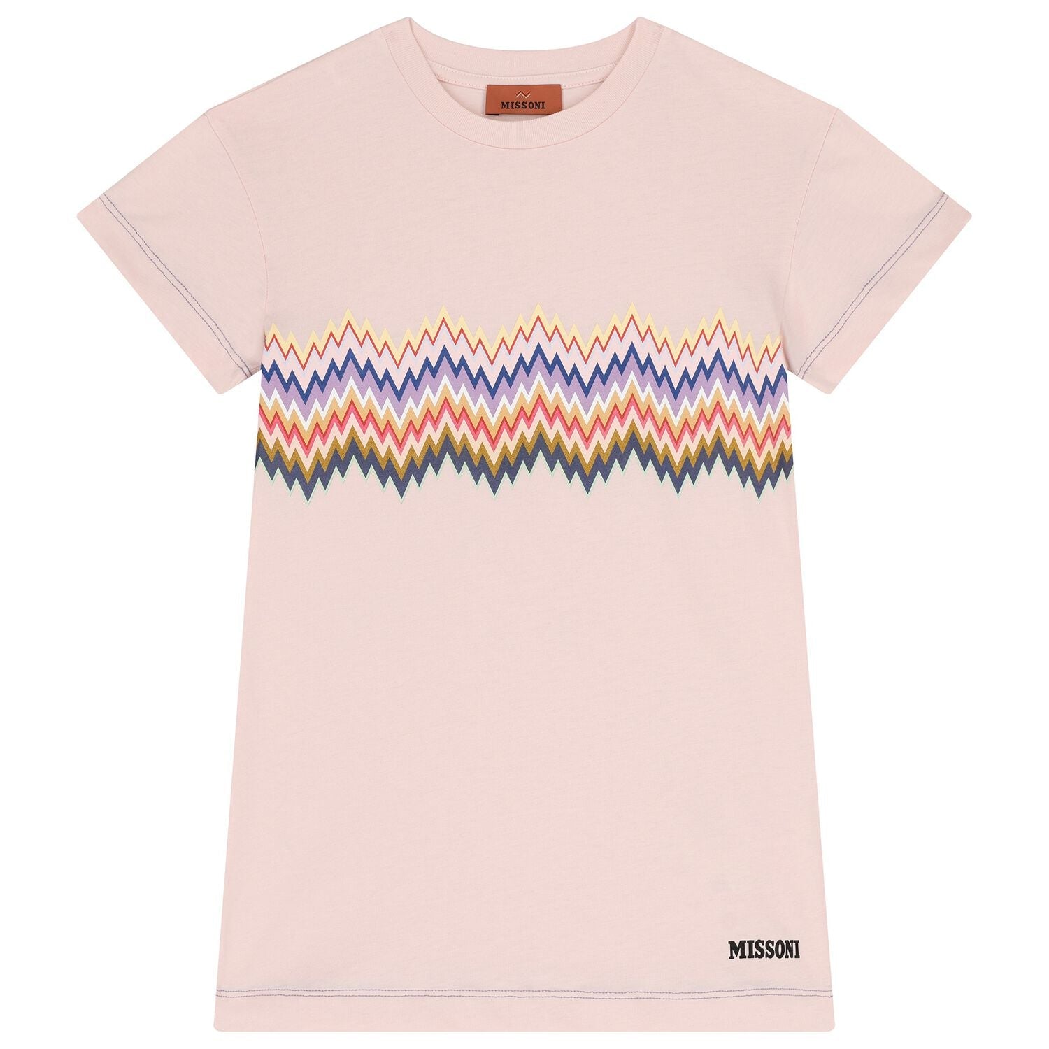 Missoni Zigzag-Stripe Cotton T-Shirt Dress Missoni
