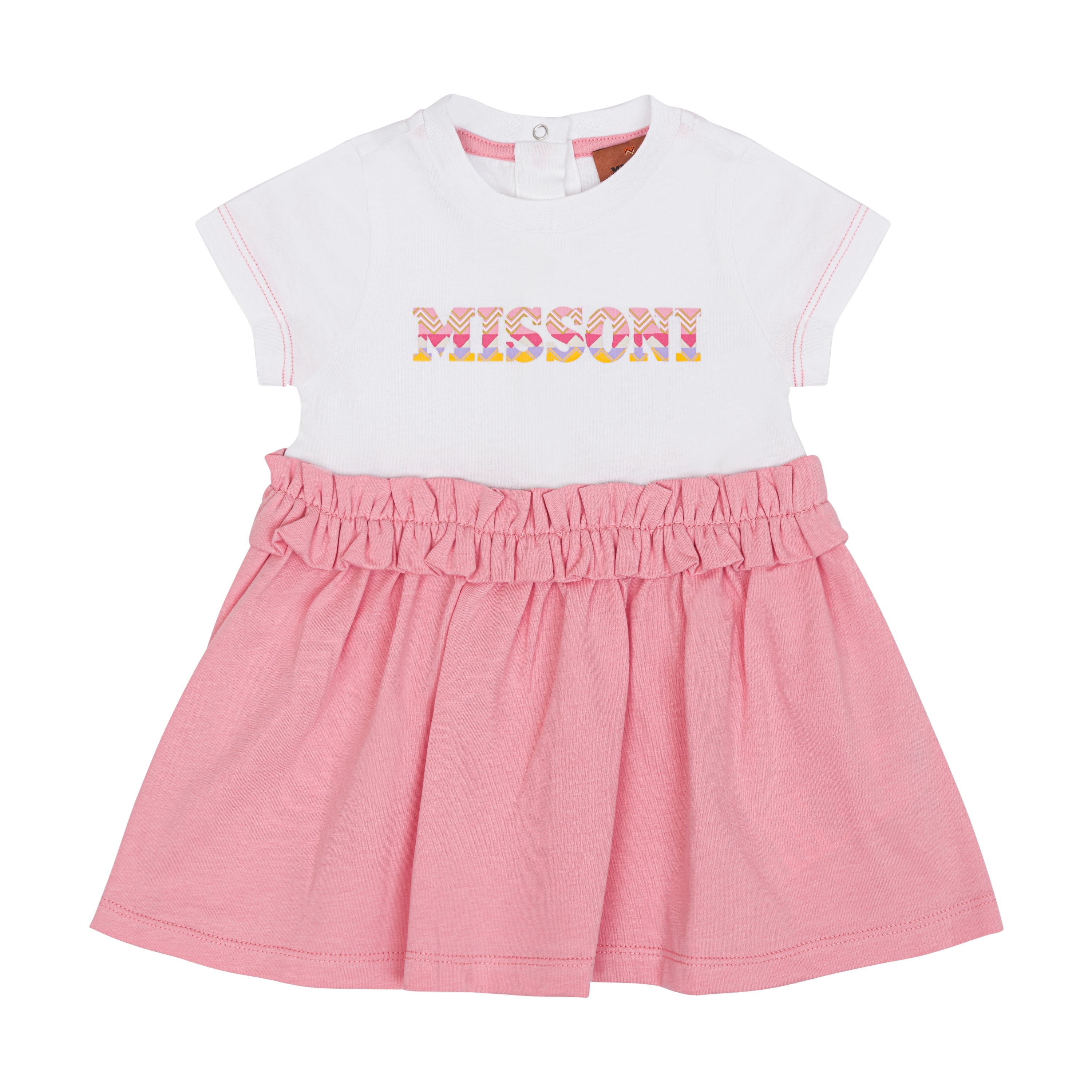 Ruffled Baby Dress with Logo Detail