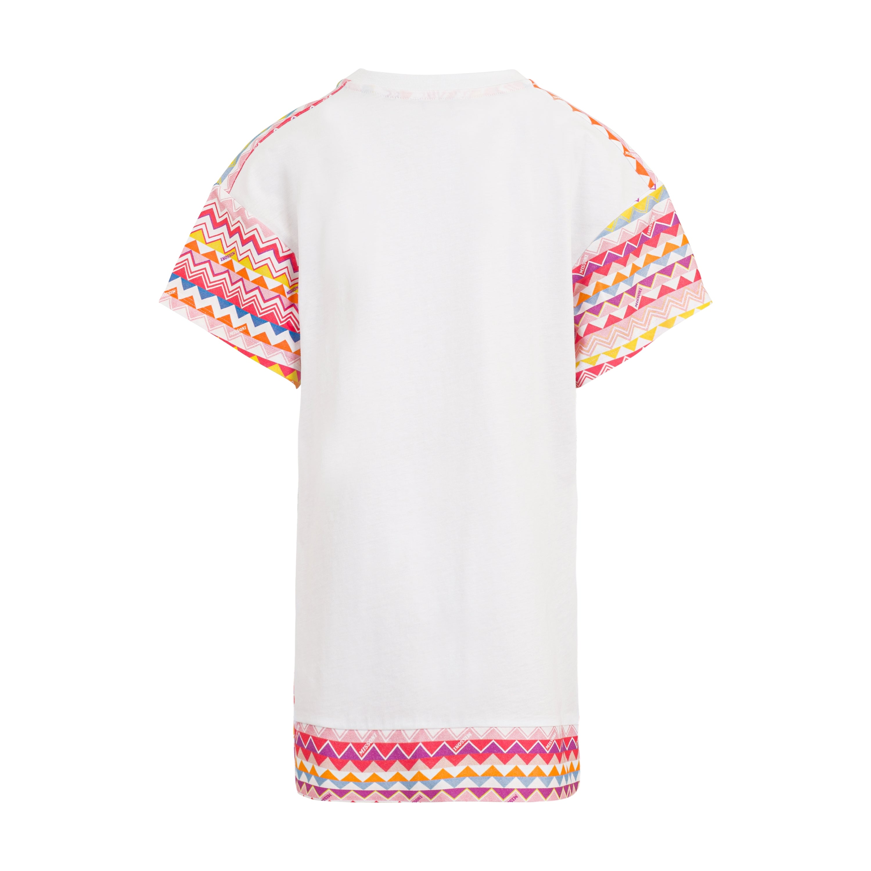 Chevron-Trimmed Jersey Dress