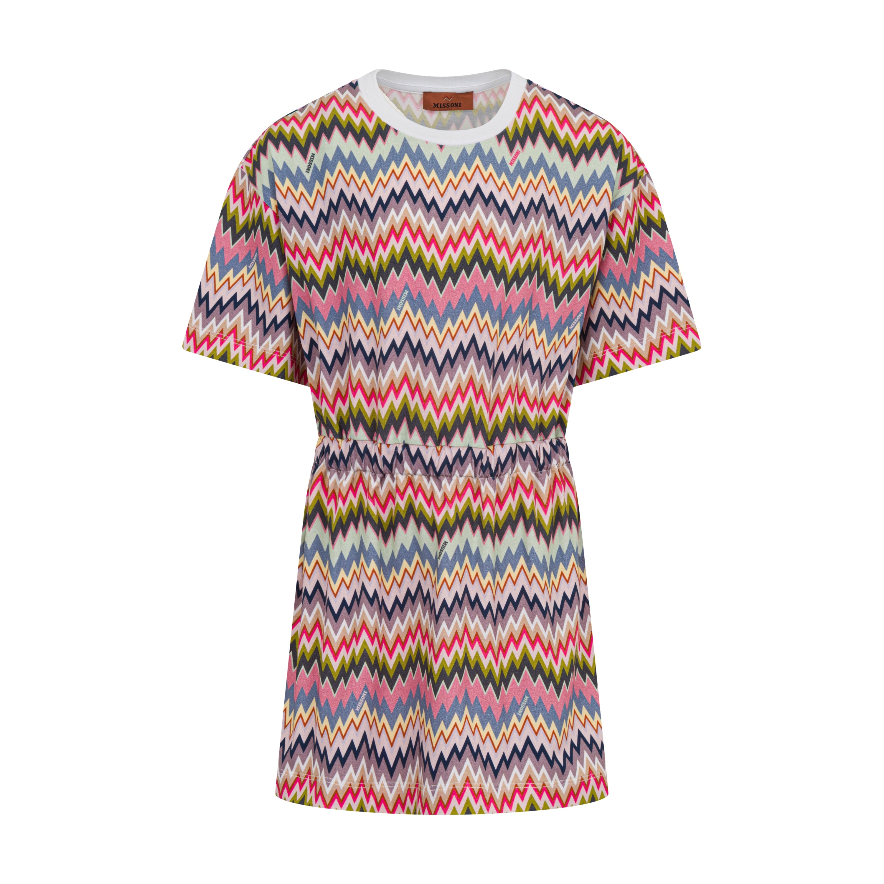 Girls’ Chevron-Print Cotton-Blend Knit Dress