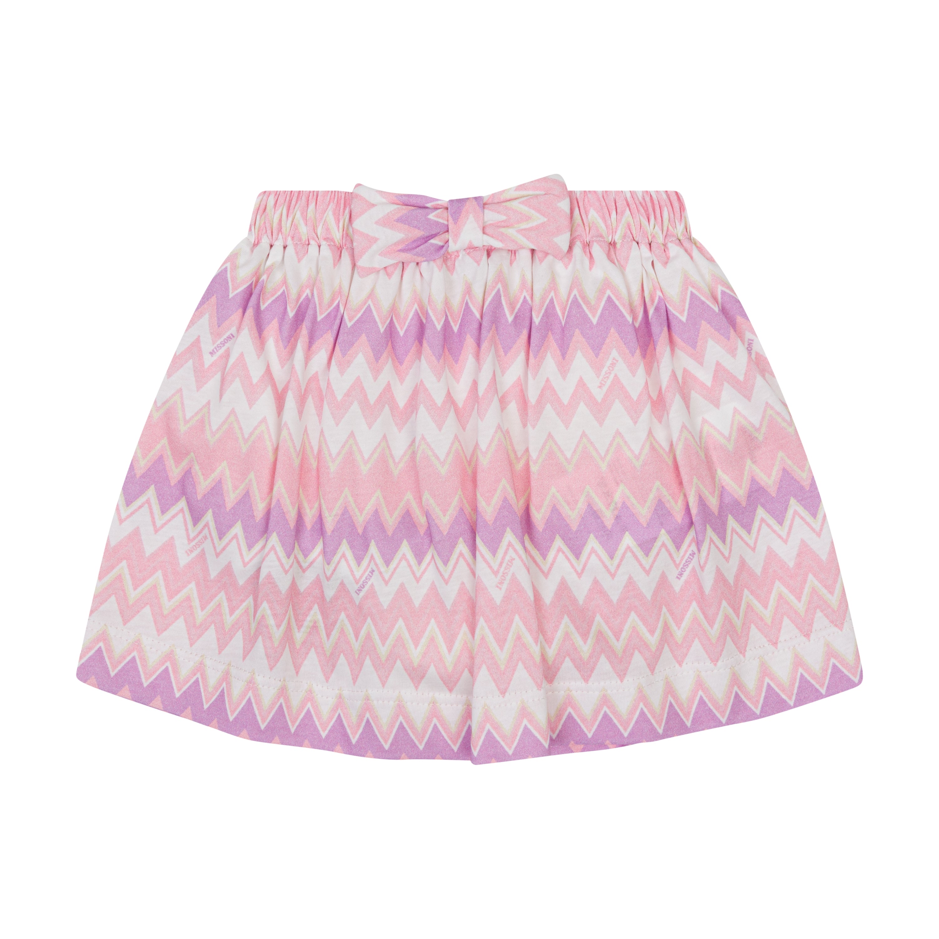 Baby Zigzag-Print Chevron-Knit Cotton Skirt Missoni