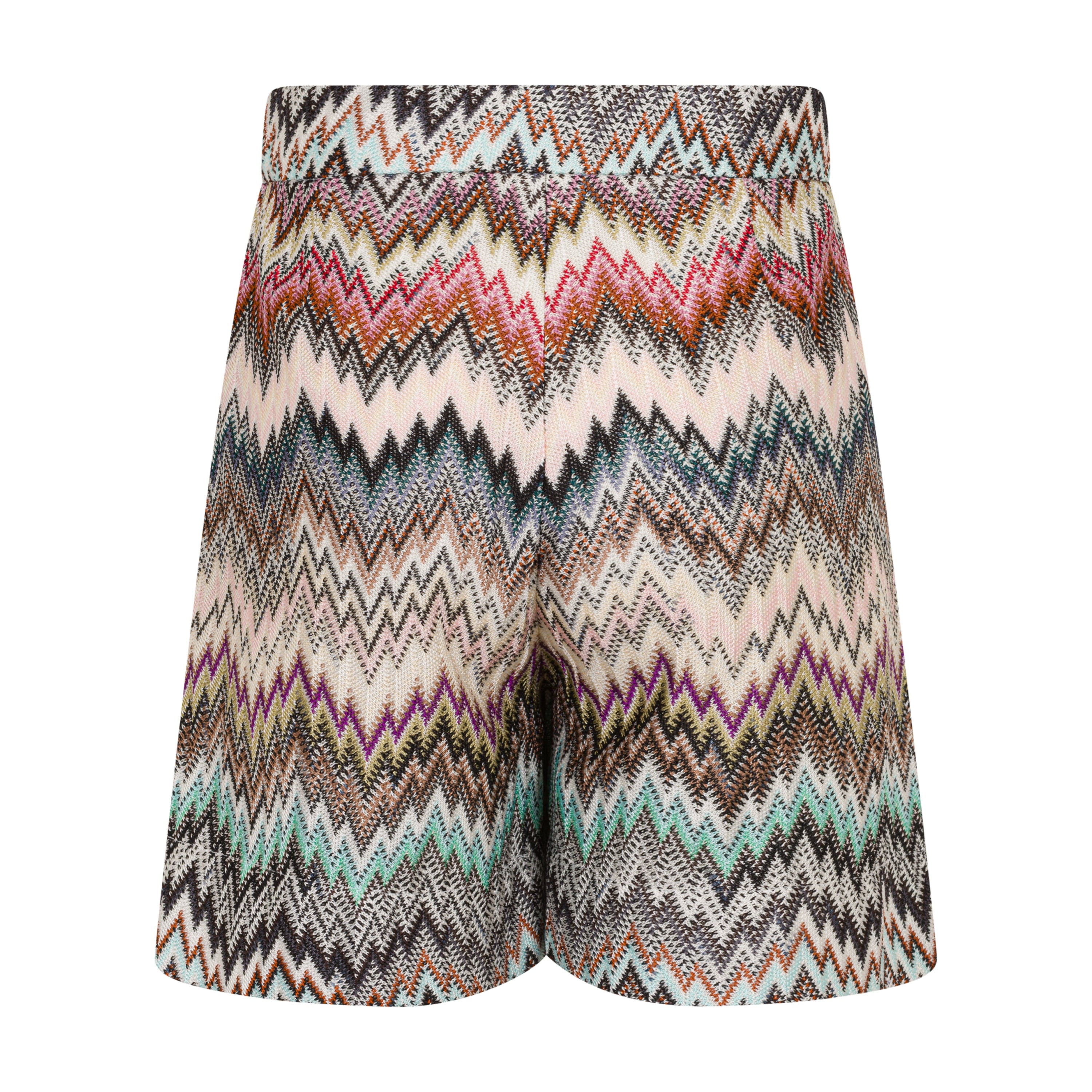 Children’s Chevron-Knit Divided Skirt with Multicolour Zigzag Pattern