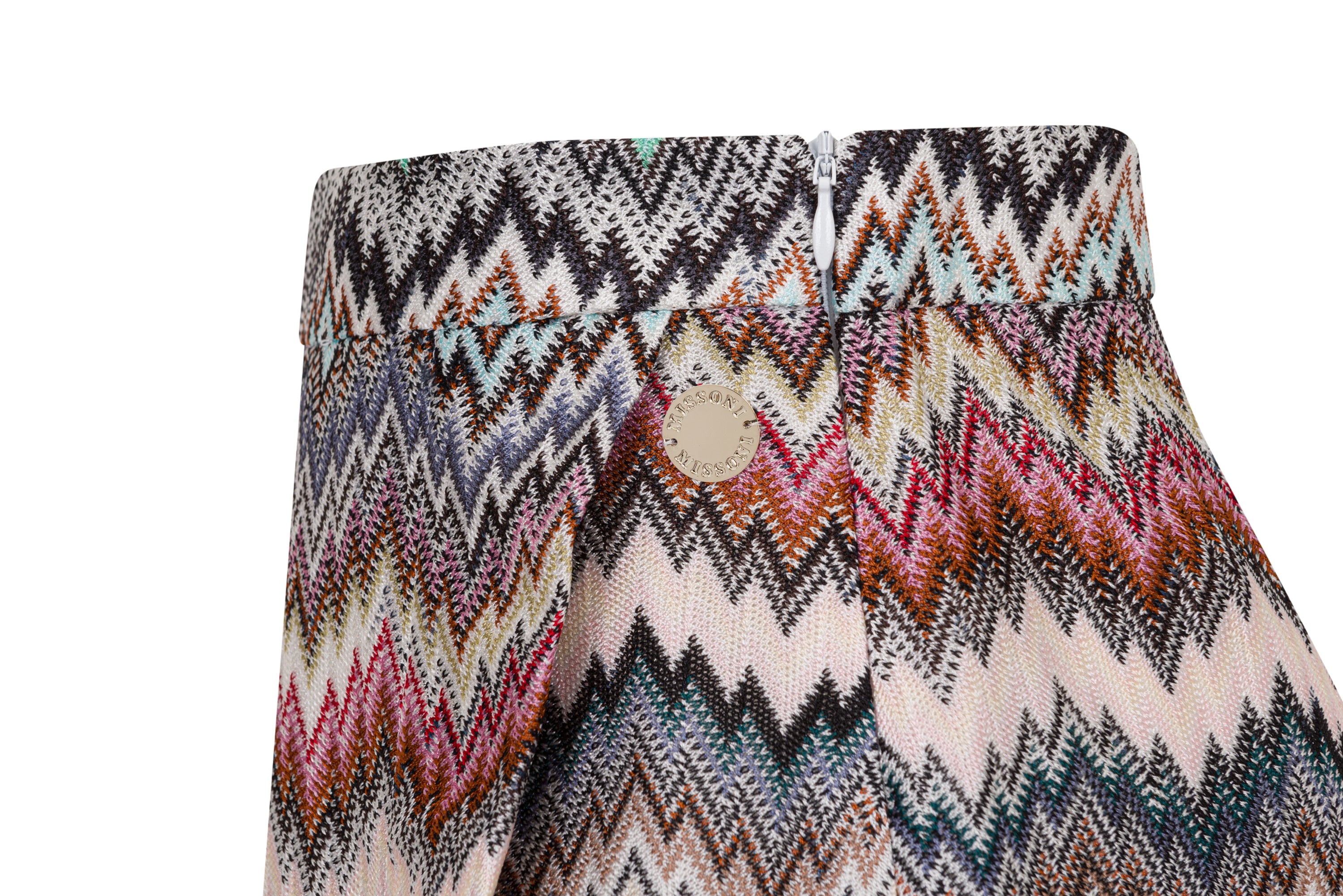 Children’s Chevron-Knit Divided Skirt with Multicolour Zigzag Pattern