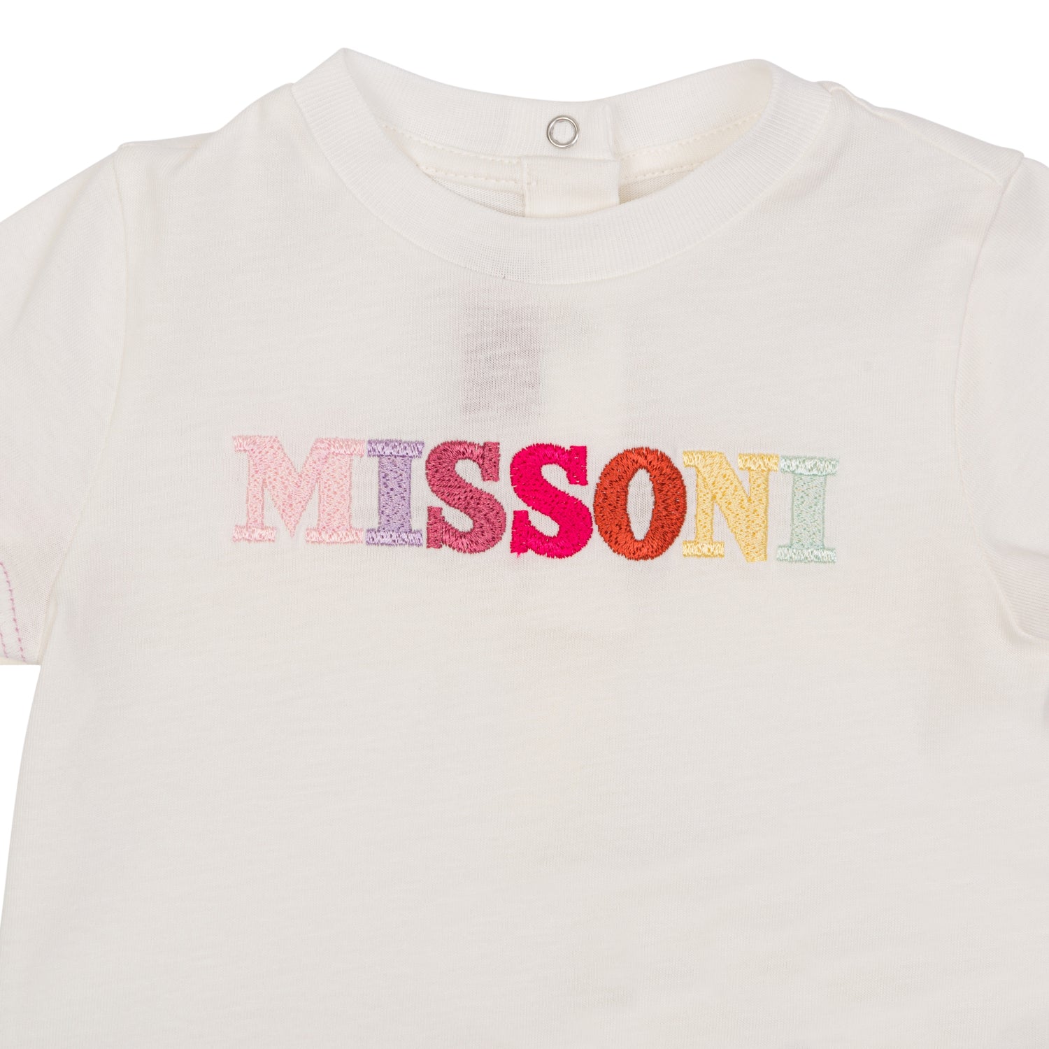 Rainbow Logo Embroidered Knitted Cotton Tee for Toddler