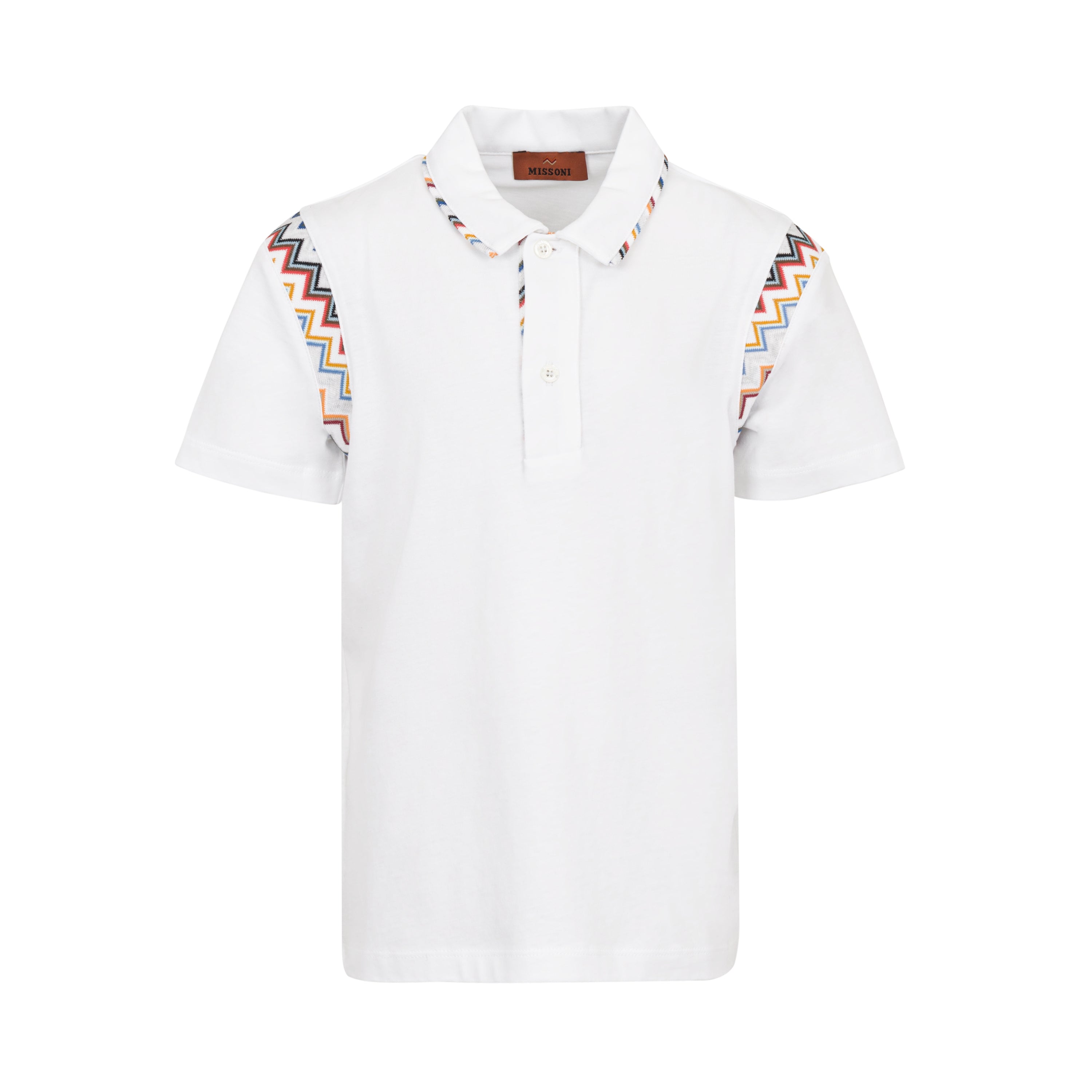 Missoni Contrast-Zigzag Knitted Polo Shirt Missoni