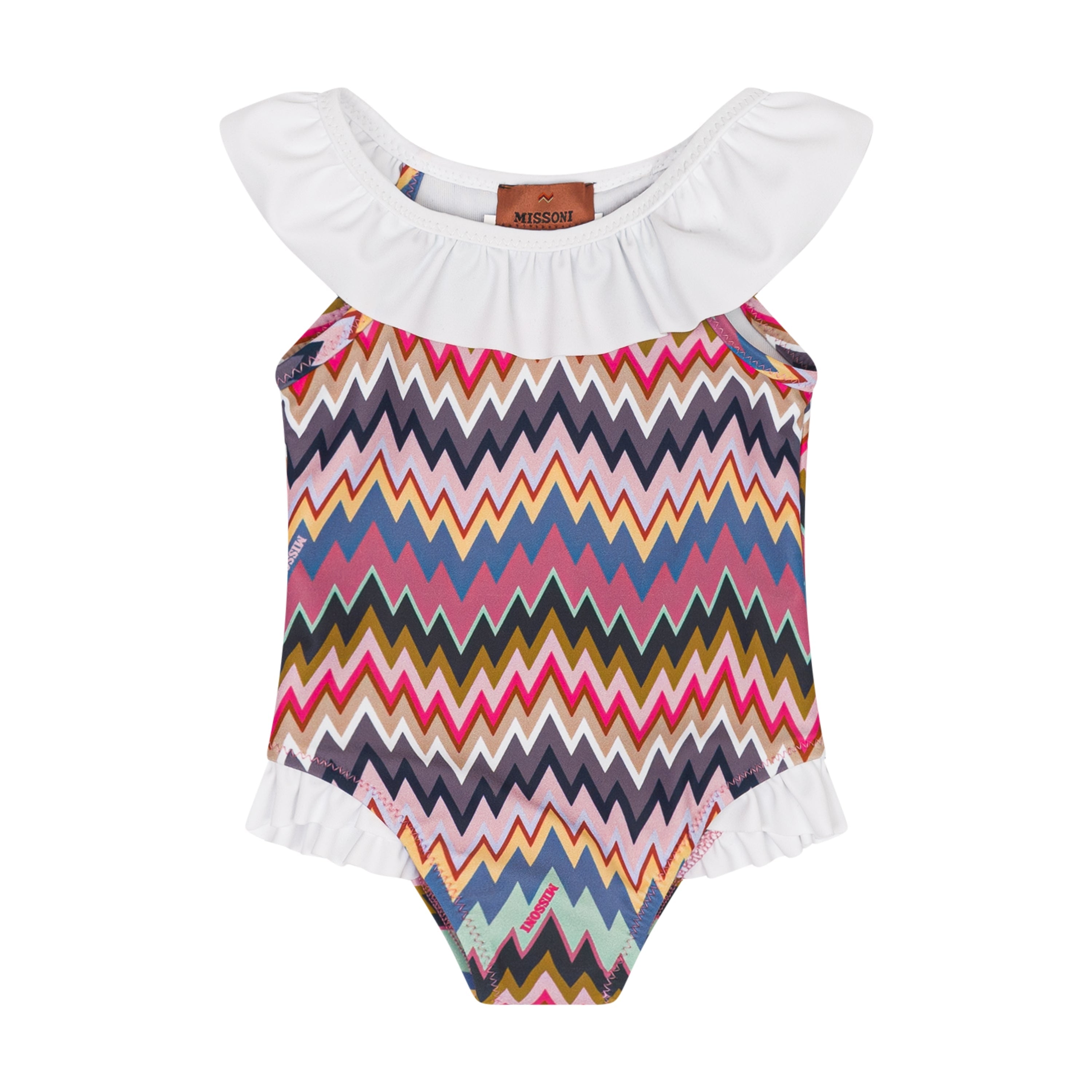 Contrast-Trim Logo One-Piece Swimming Costume Missoni