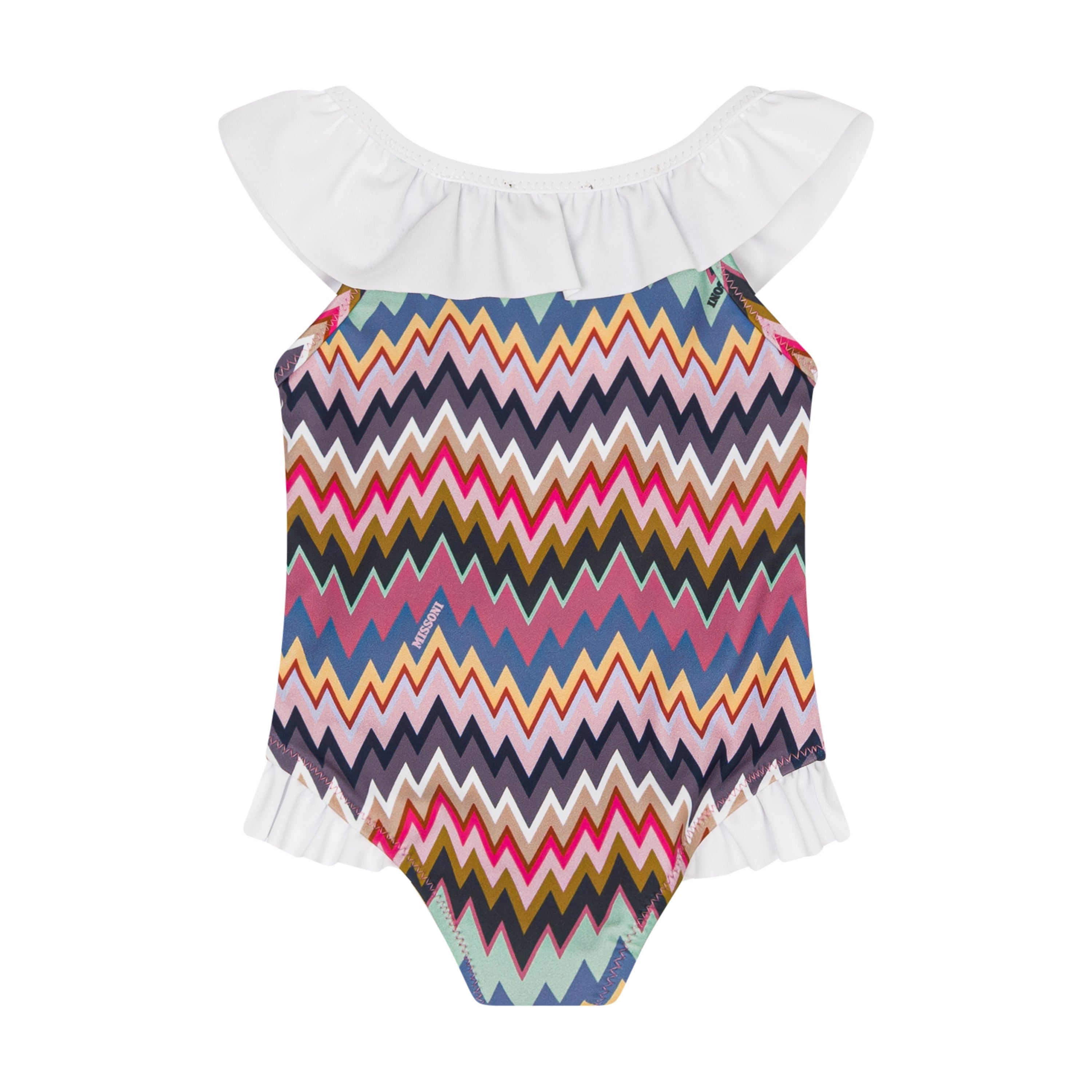 Contrast-Trim Logo One-Piece Swimming Costume Missoni