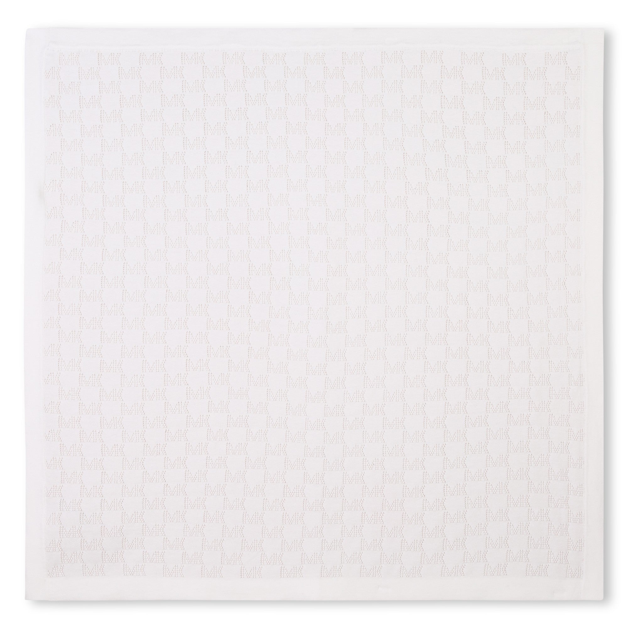Michael Kors Knitted Blanket with Signature "MK" Jacquard