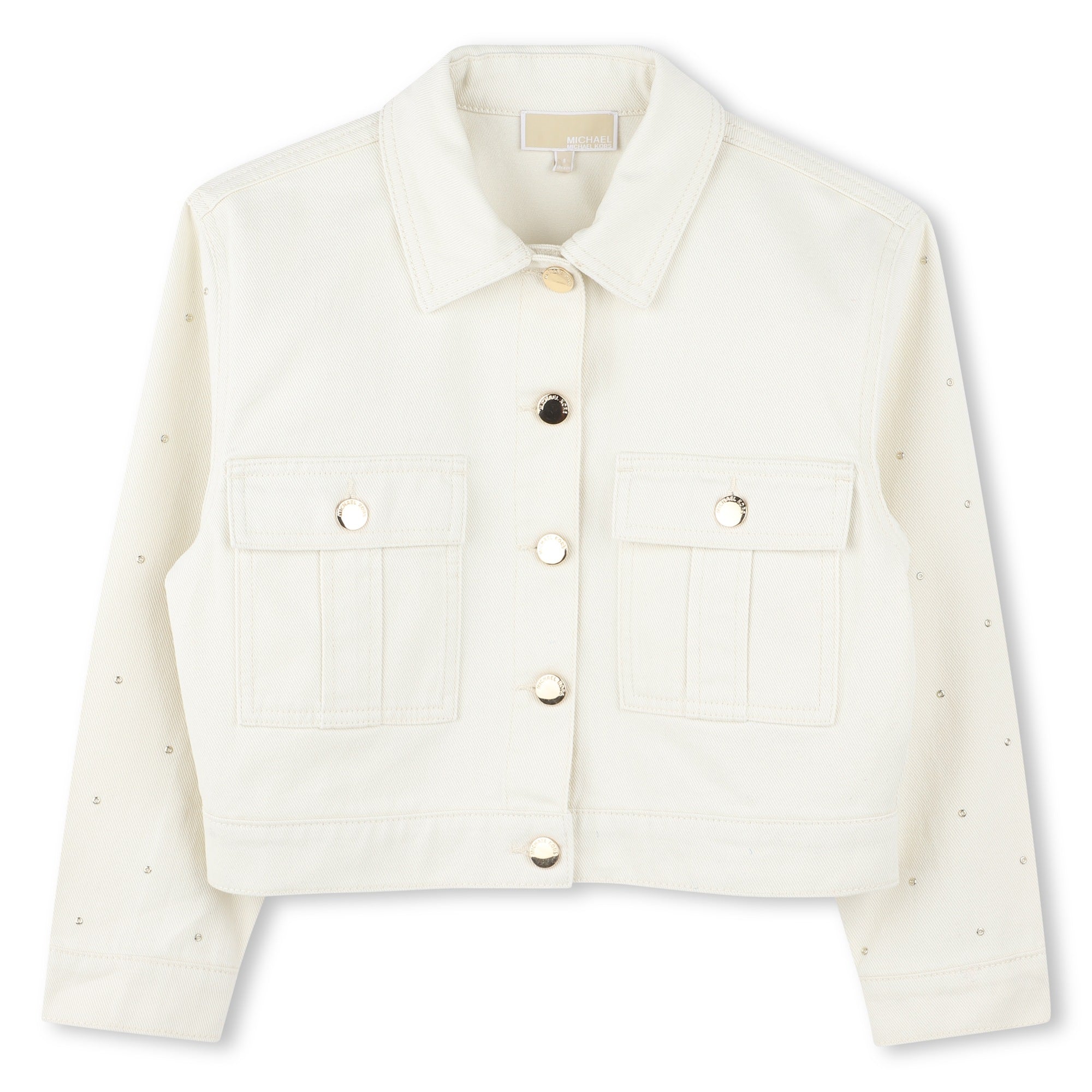 Cotton Twill Jacket with Decorative Details Michael Kors