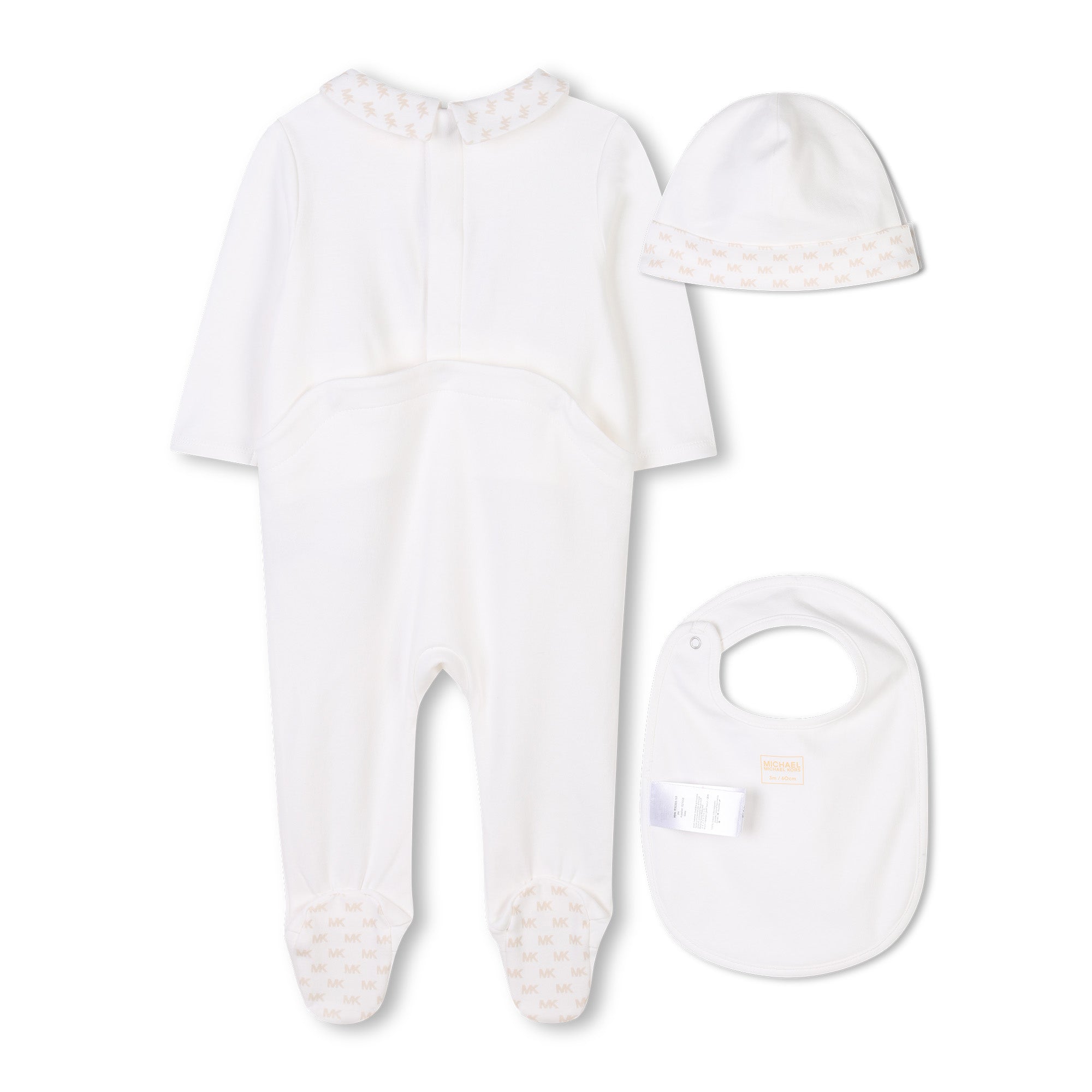 Organic Cotton Pyjama Set with Bib and Beanie Michael Kors