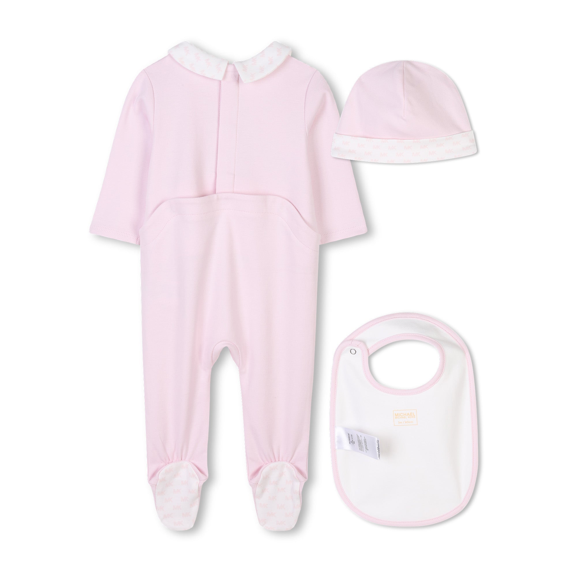 Organic Cotton Pyjama Set with Bib and Beanie Michael Kors