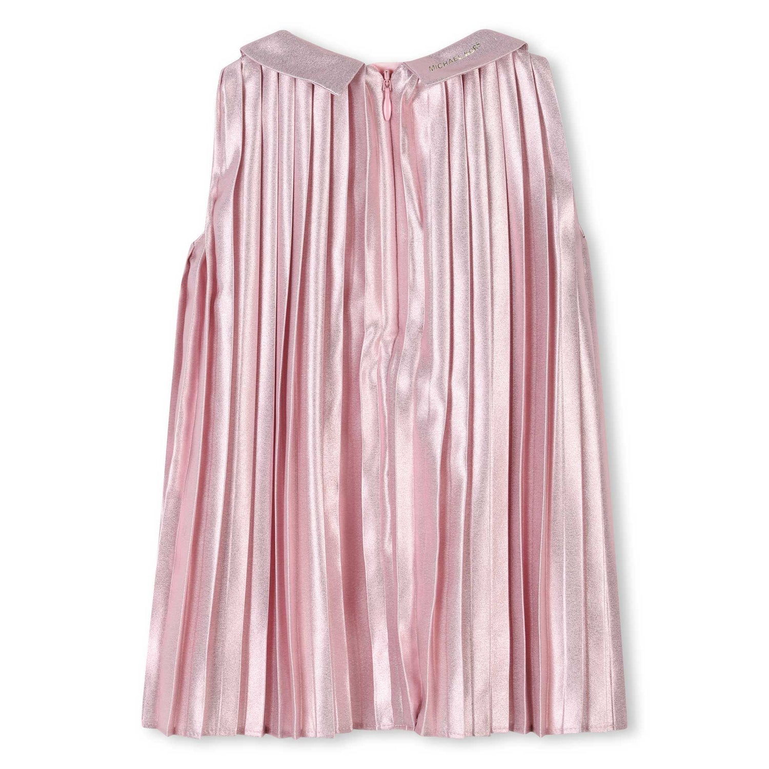 Sleeveless Pleated Dress with Metallic Details