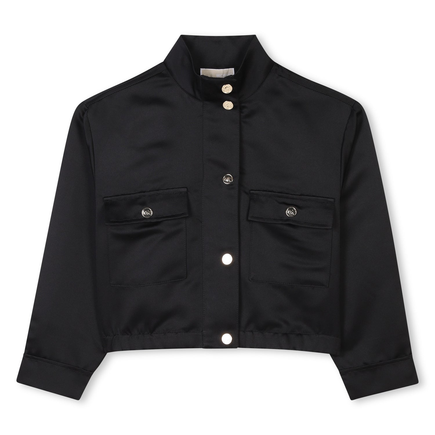 Satin Cardigan with Branded Details