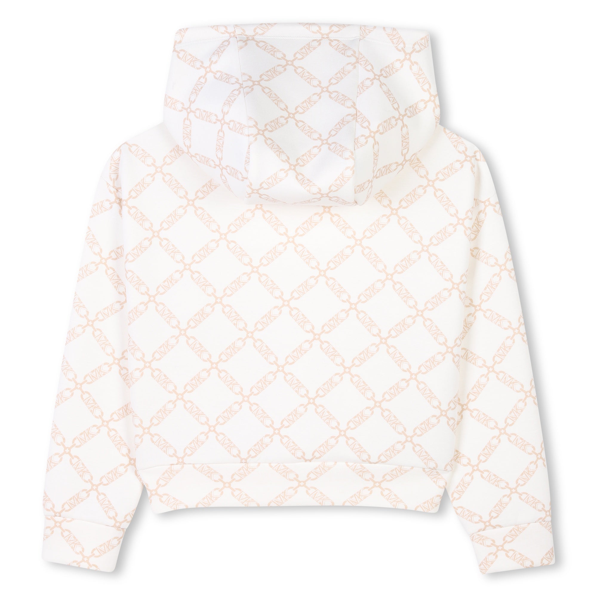 Michael Kors Hoodie with "MK Empire" All-Over Print and Decorative Flaps